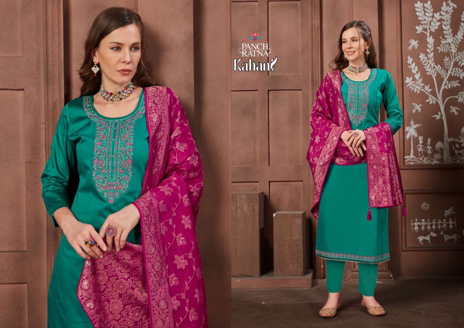 panch ratan kahani heavy jam silk gorgeous look salwar suit catalog