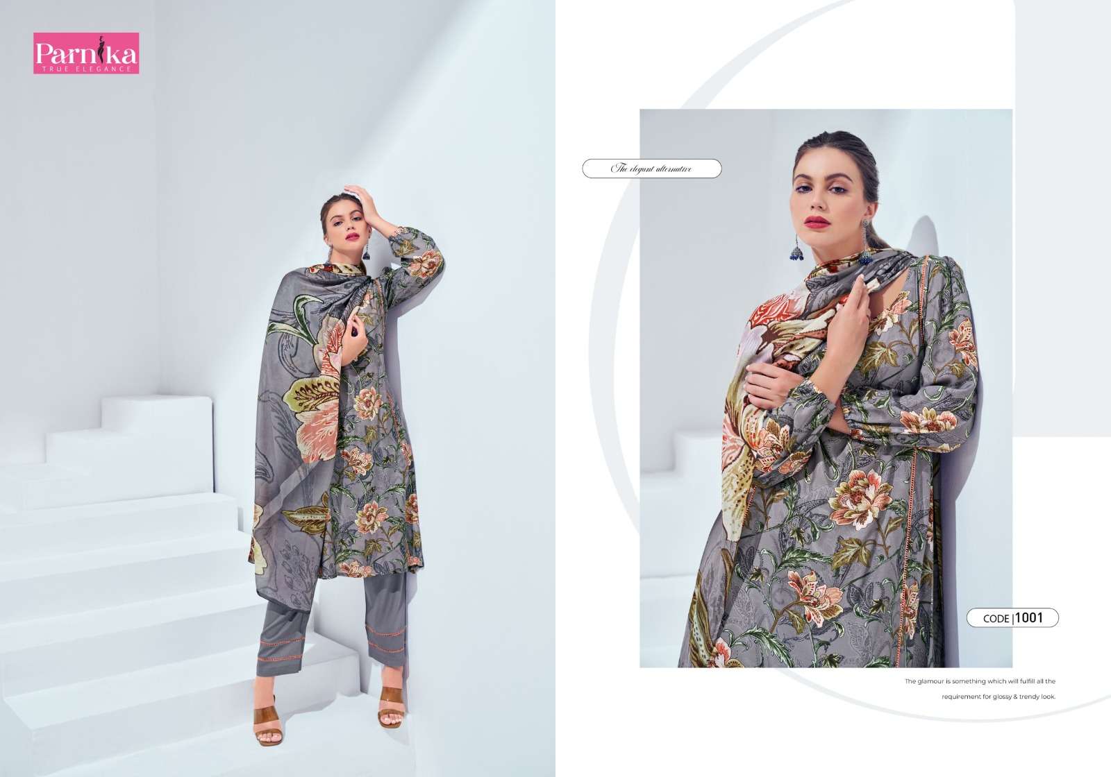 parnika laula digital fine liva silk attrective look salwar suit catalog