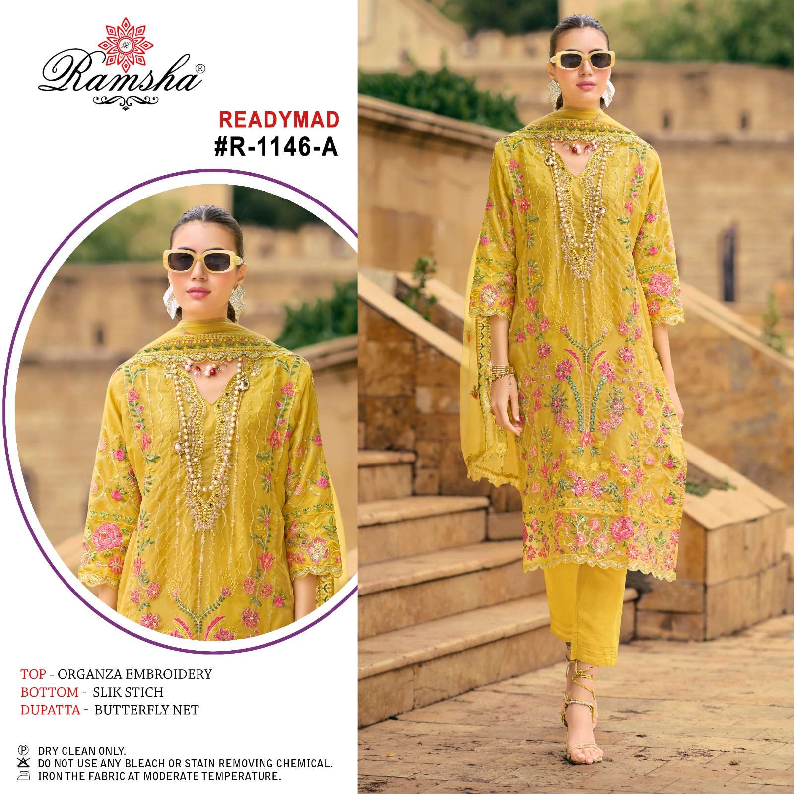 ramsha  ramsha r 1146 nx organze decent embroidery look top bottom with duaptta catalog