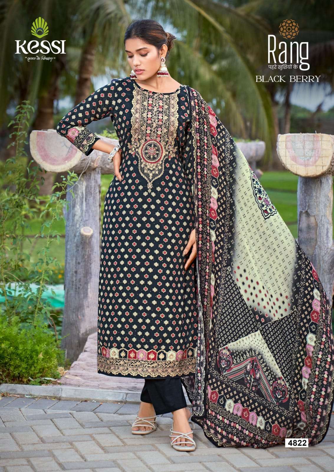 rang  black berry muslin pure muslin innovative look salwar suit catalog