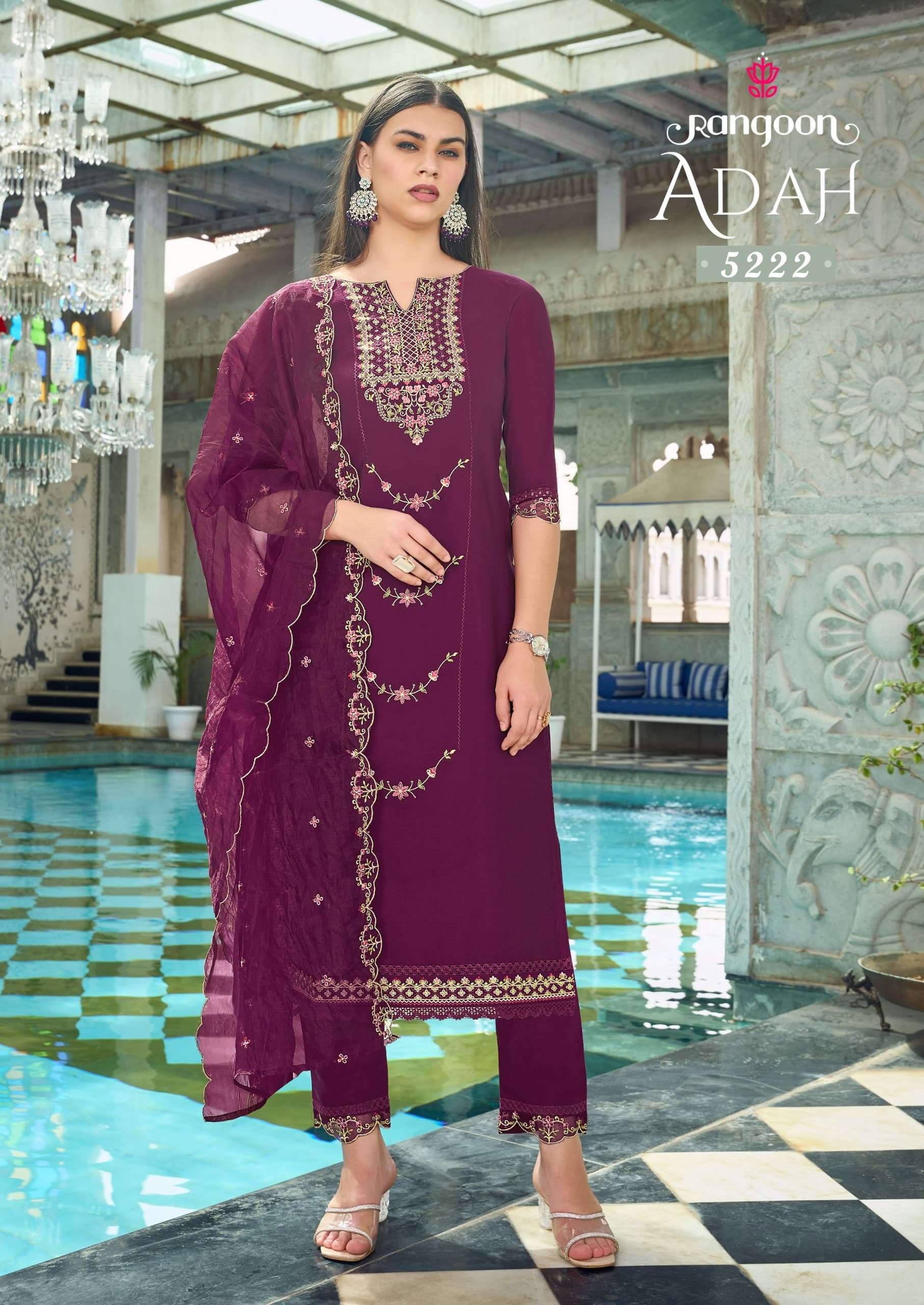 rangoon adah viscose beautiful look top bottom with dupatta catalog