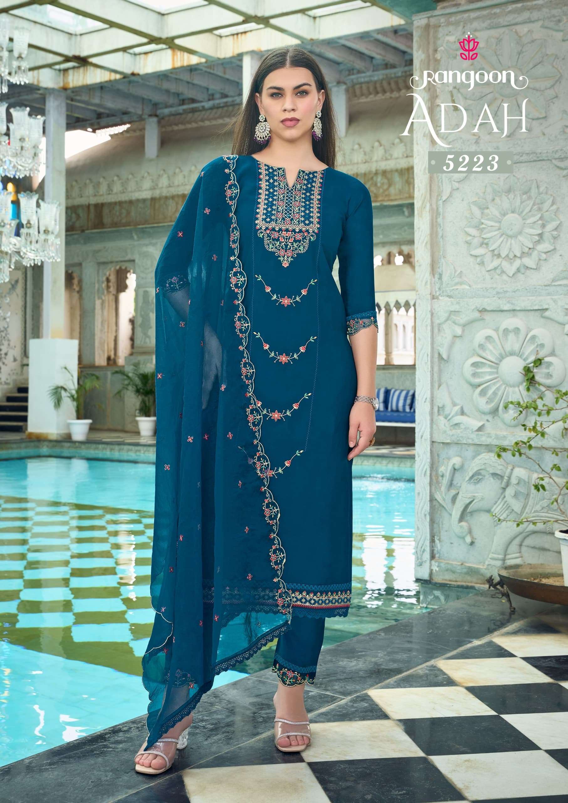 rangoon adah viscose beautiful look top bottom with dupatta catalog