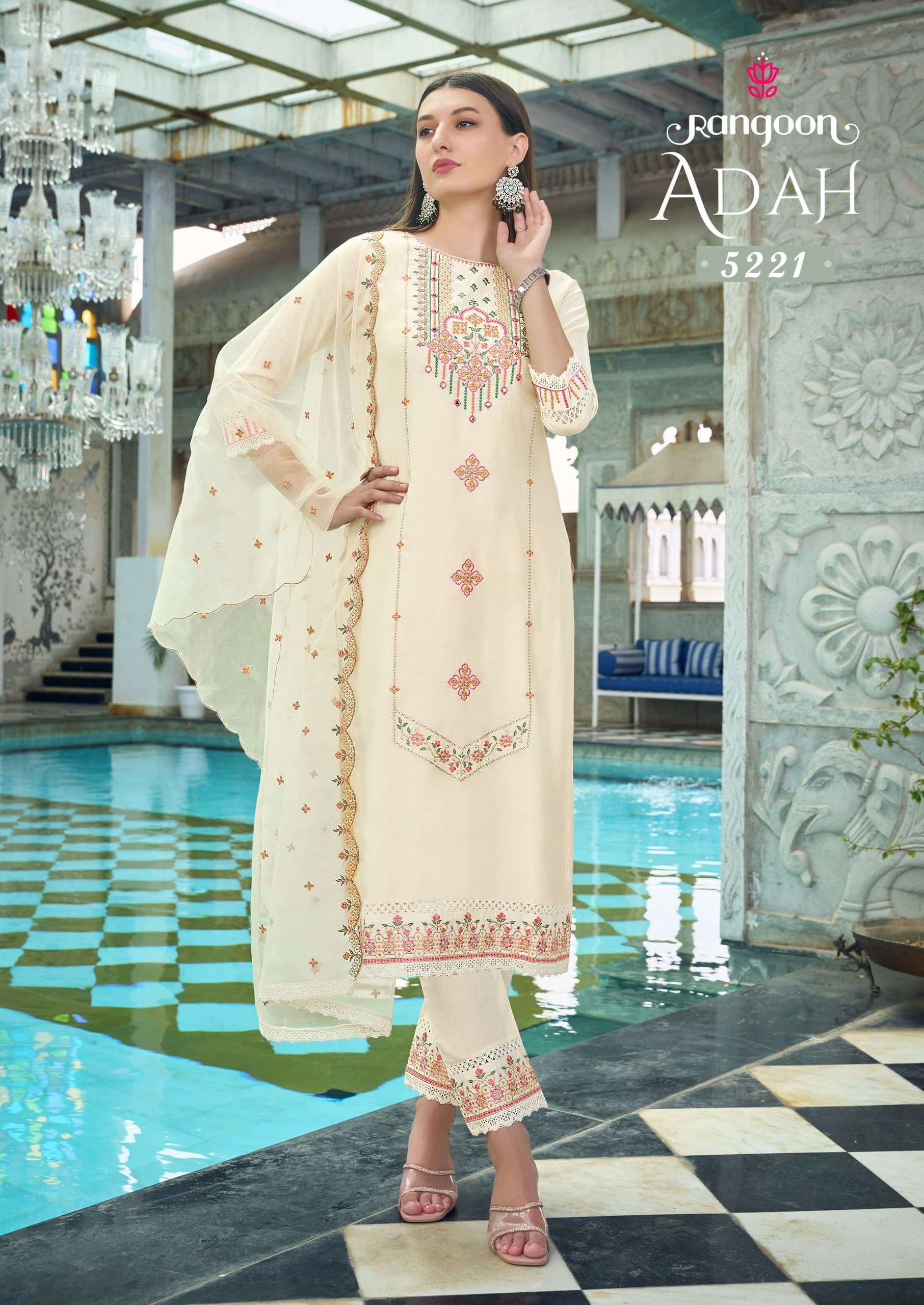 rangoon adah viscose beautiful look top bottom with dupatta catalog