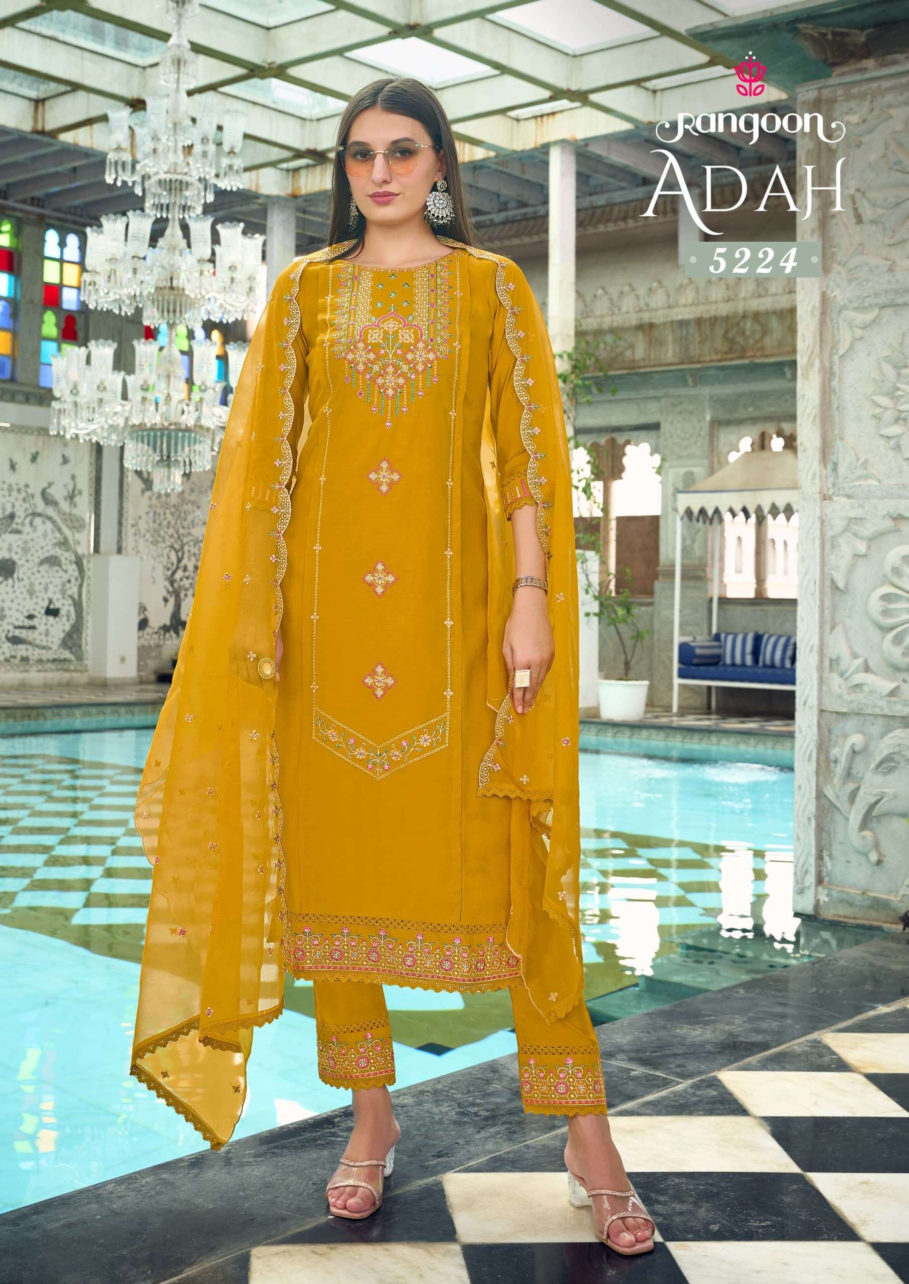 rangoon adah viscose beautiful look top bottom with dupatta catalog