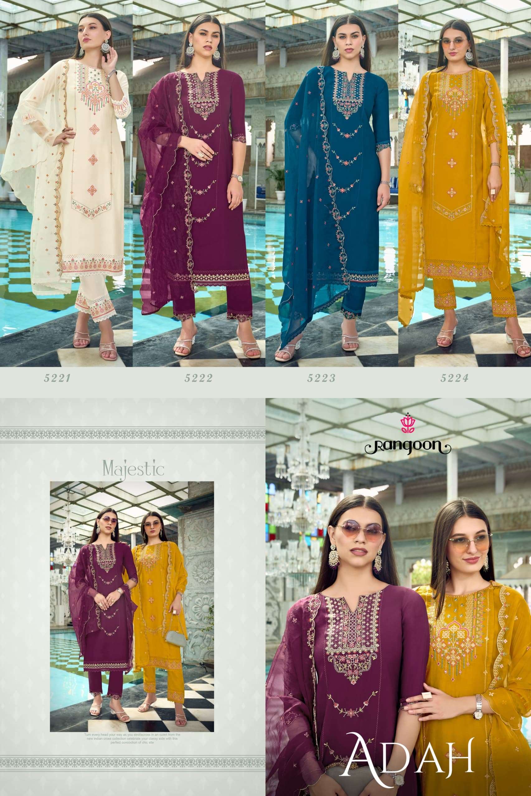 rangoon adah viscose beautiful look top bottom with dupatta catalog