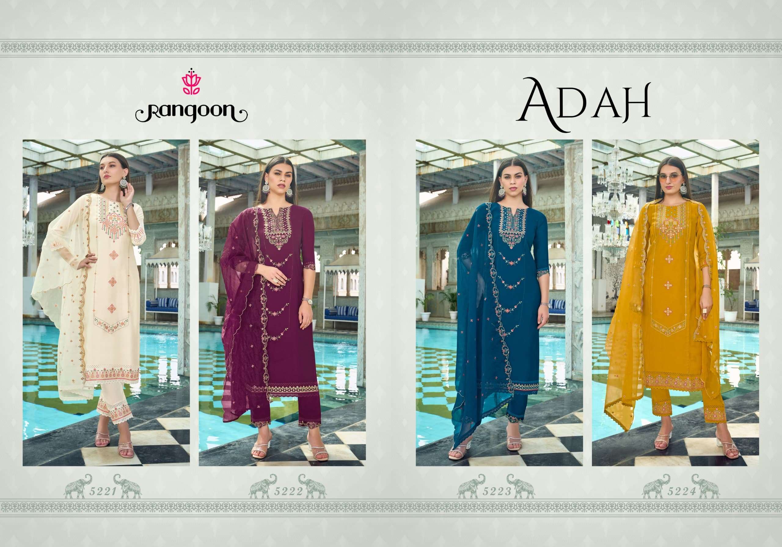 rangoon adah viscose beautiful look top bottom with dupatta catalog