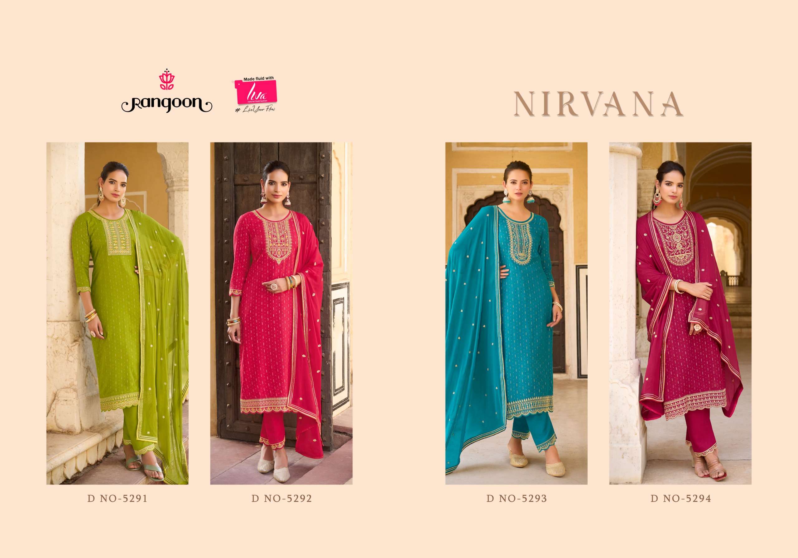 rangoon niravana rayon beutiful look top bottom with dupatta catalog