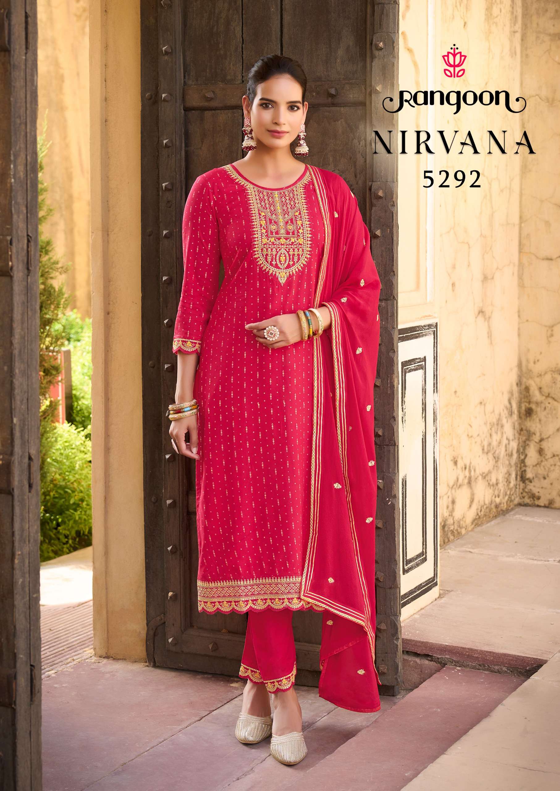 rangoon niravana rayon beutiful look top bottom with dupatta catalog