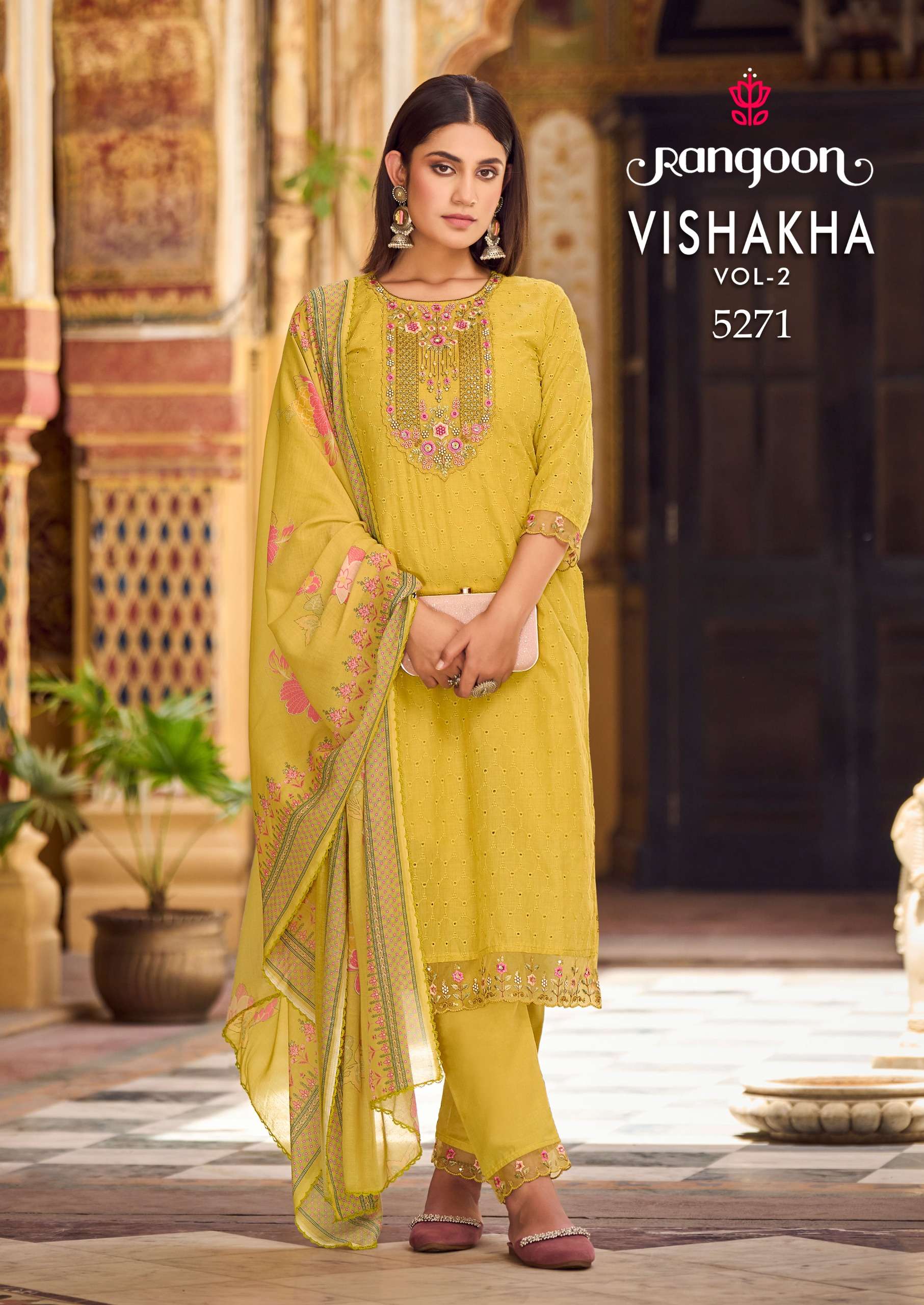 rangoon vishakha vol 2 cotton  beutiful look top bottom with dupatta catalog