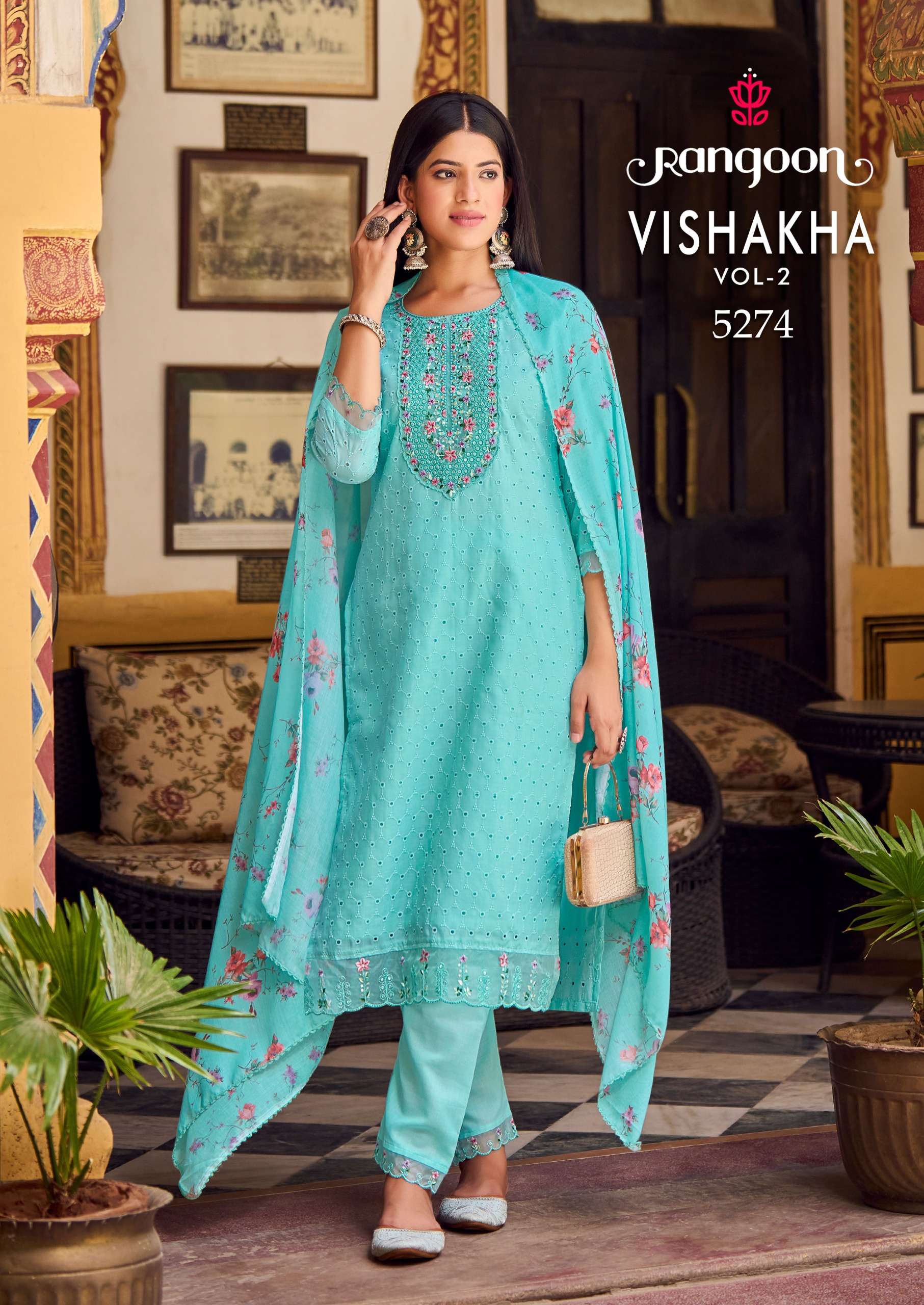 rangoon vishakha vol 2 cotton  beutiful look top bottom with dupatta catalog