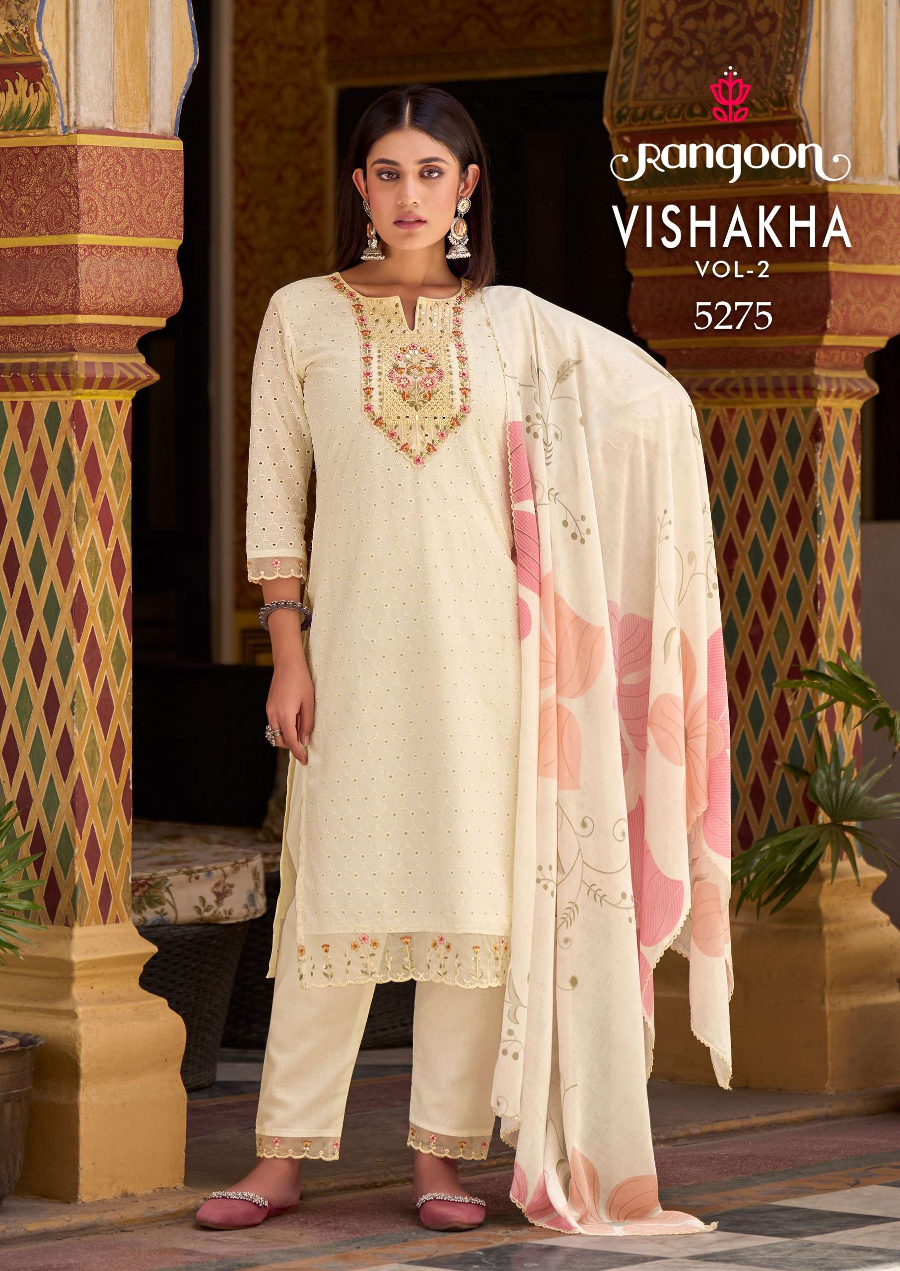 rangoon vishakha vol 2 cotton  beutiful look top bottom with dupatta catalog