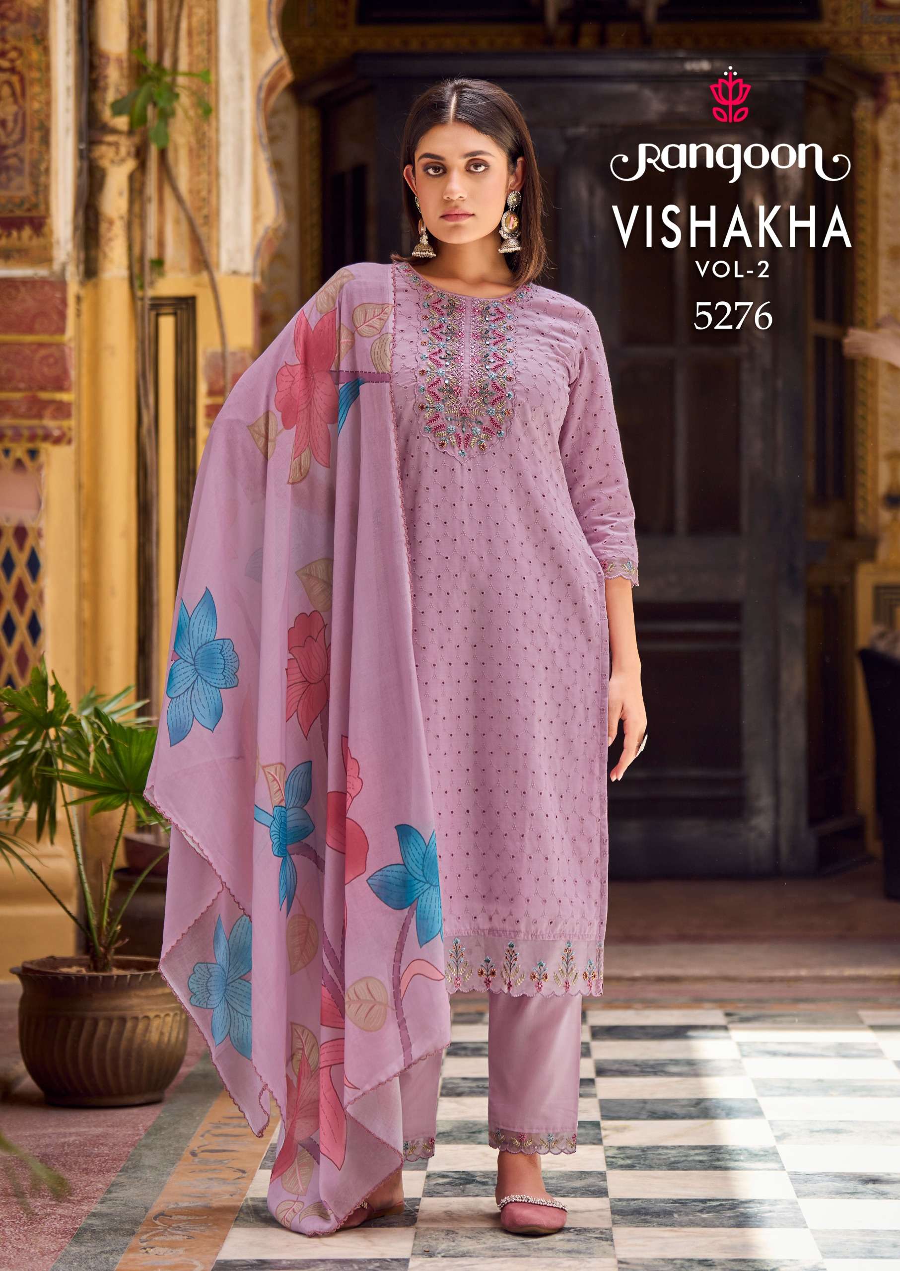 rangoon vishakha vol 2 cotton  beutiful look top bottom with dupatta catalog