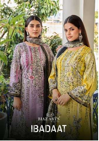 riaz arts ibadaat lawn camric new and modern look salwar suit catalog