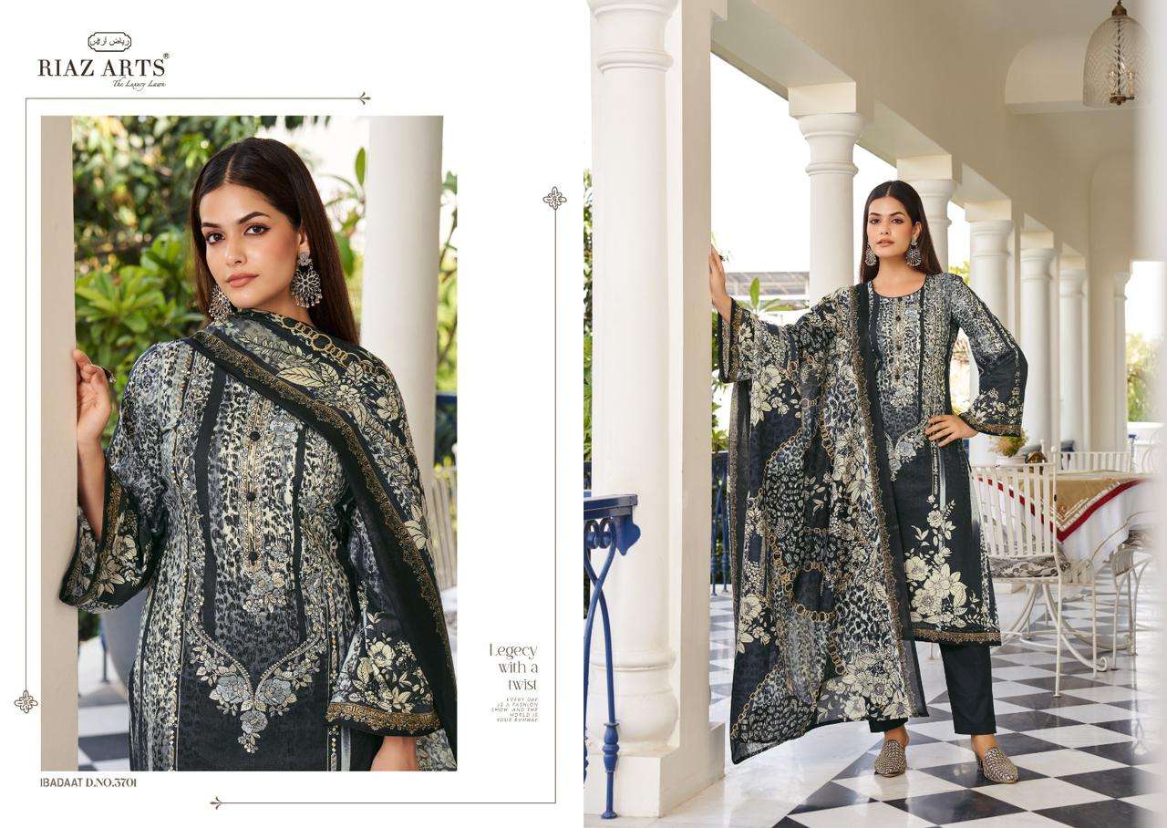 riaz arts ibadaat lawn camric new and modern look salwar suit catalog