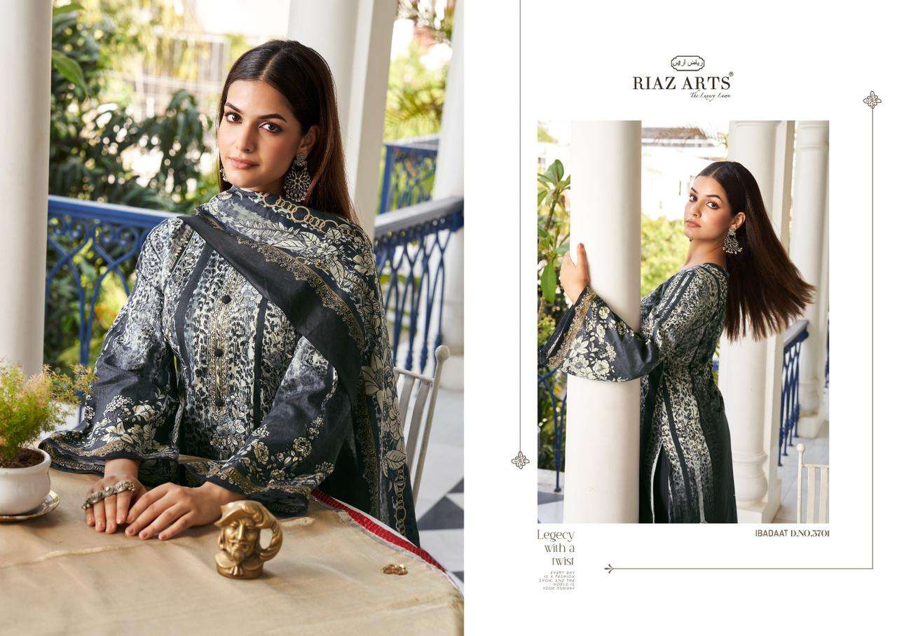 riaz arts ibadaat lawn camric new and modern look salwar suit catalog