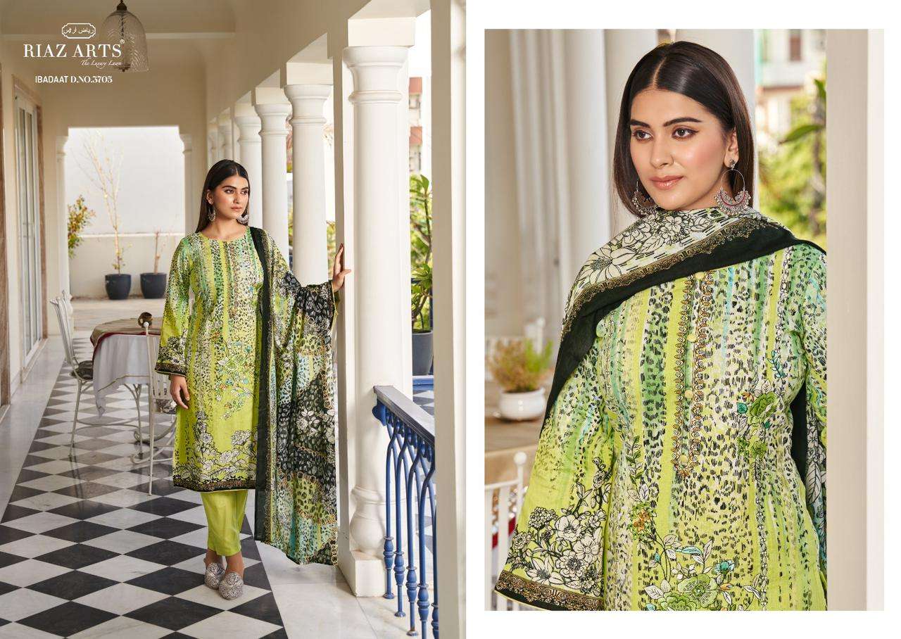 riaz arts ibadaat lawn camric new and modern look salwar suit catalog