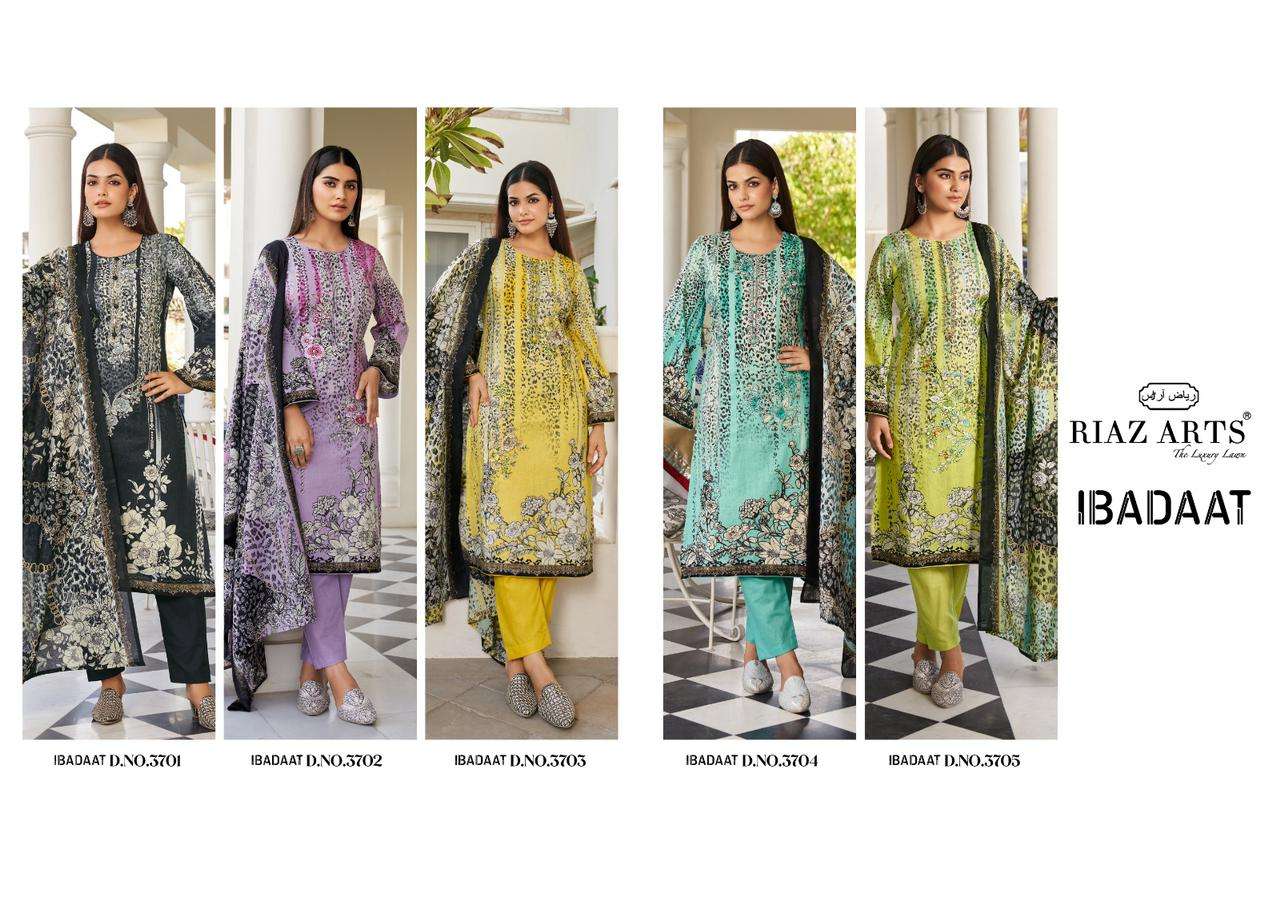 riaz arts ibadaat lawn camric new and modern look salwar suit catalog