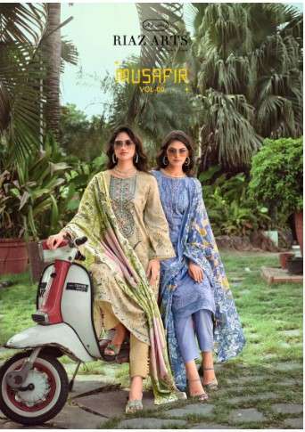 riaz arts musafir vol 9 lawn camric exclusive print salwar suit catalog