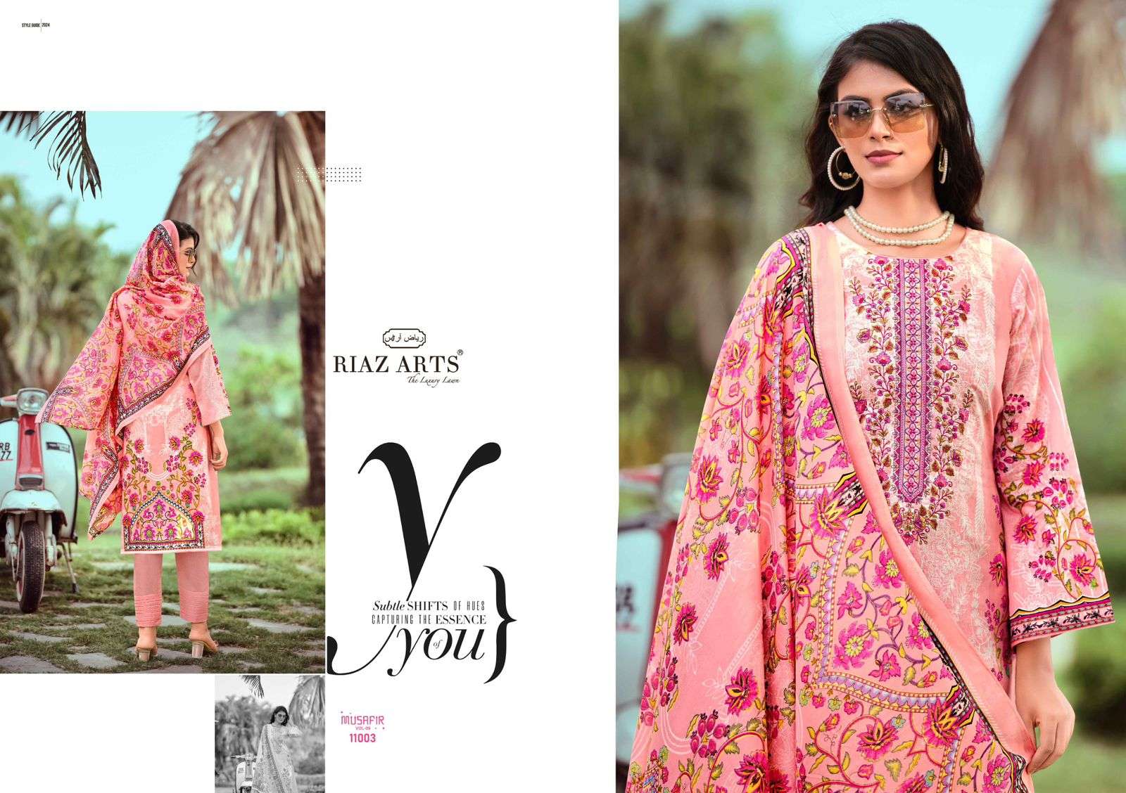 riaz arts musafir vol 9 lawn camric exclusive print salwar suit catalog