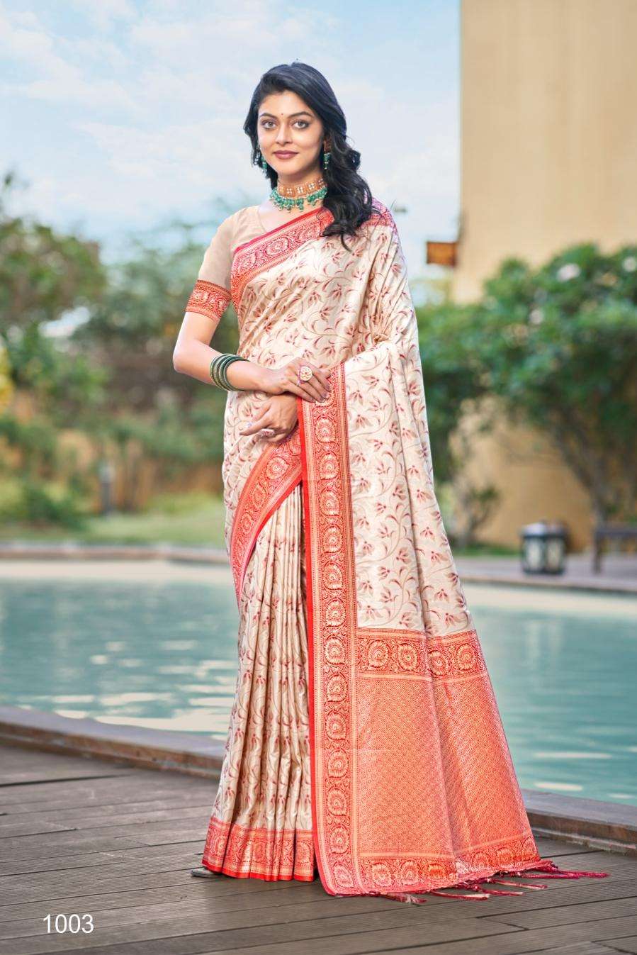 sangam prints bunawat ambika silk silk exclusive look saree catalog