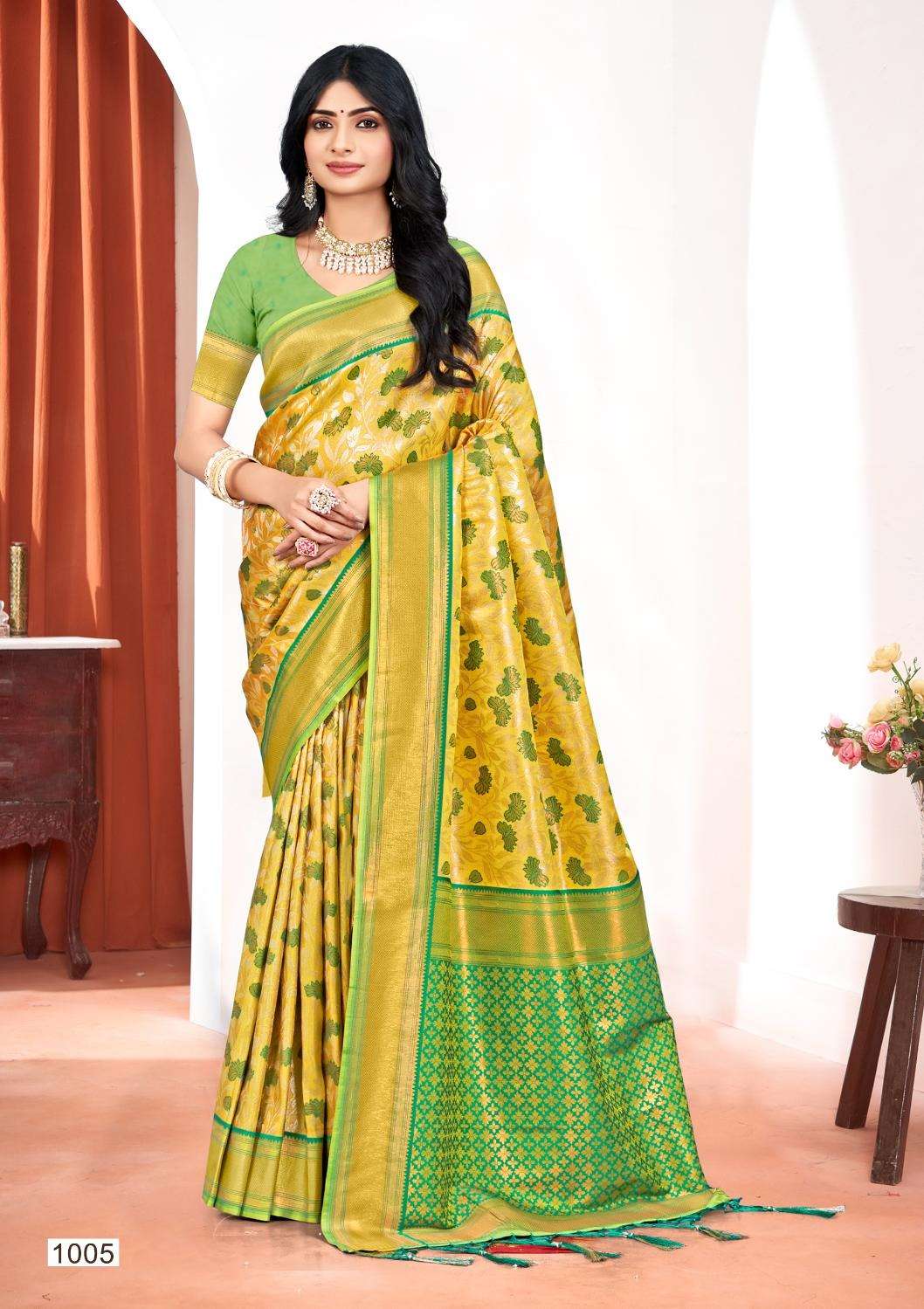 sangam prints bunawat Kalanidhi 01 Kanjivaram Silk exclusive look saree catalog