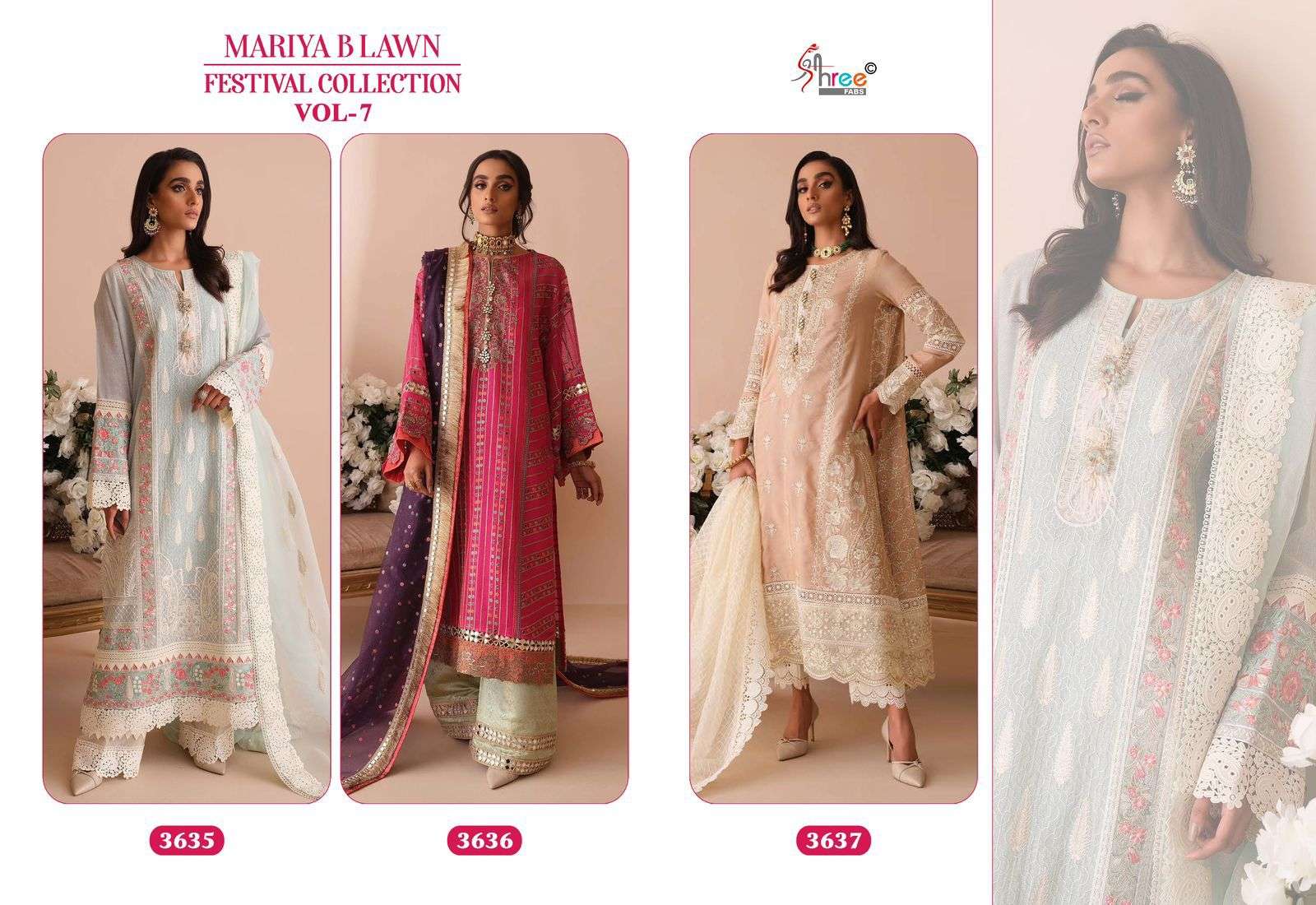 shree fab Mariya b festival lawn collection vol 7 cotton attrective look salwar suit with cotton dupatta catalog