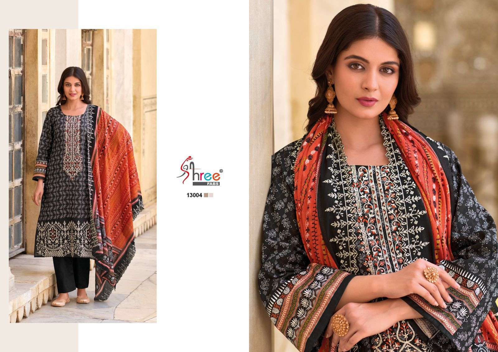 shree fabs bin saeed lawn collection vol 13 cotton decent look salwar suit catalog