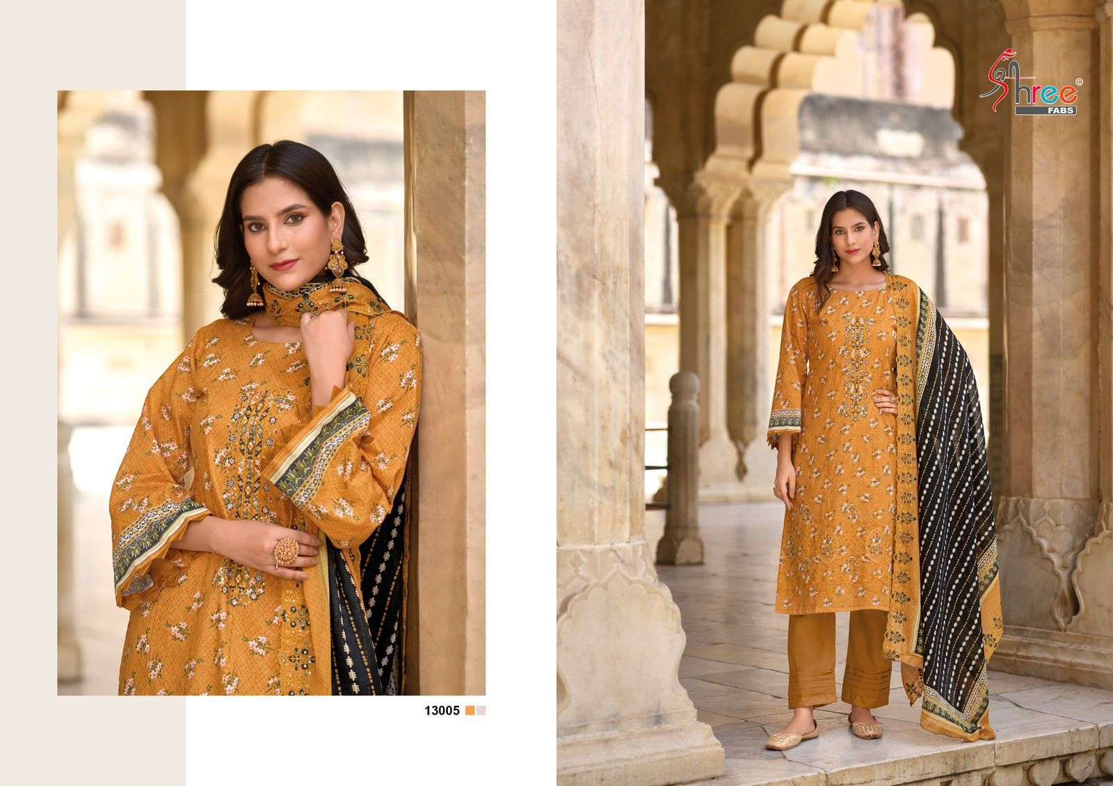 shree fabs bin saeed lawn collection vol 13 cotton decent look salwar suit catalog