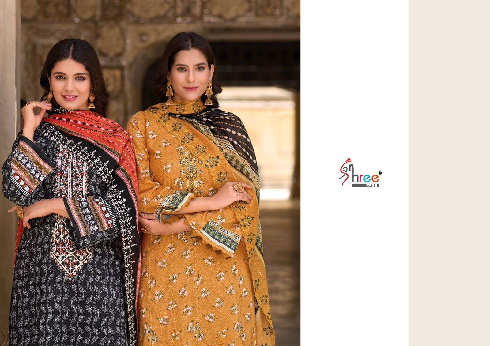 shree fabs bin saeed lawn collection vol 13 cotton decent look salwar suit catalog