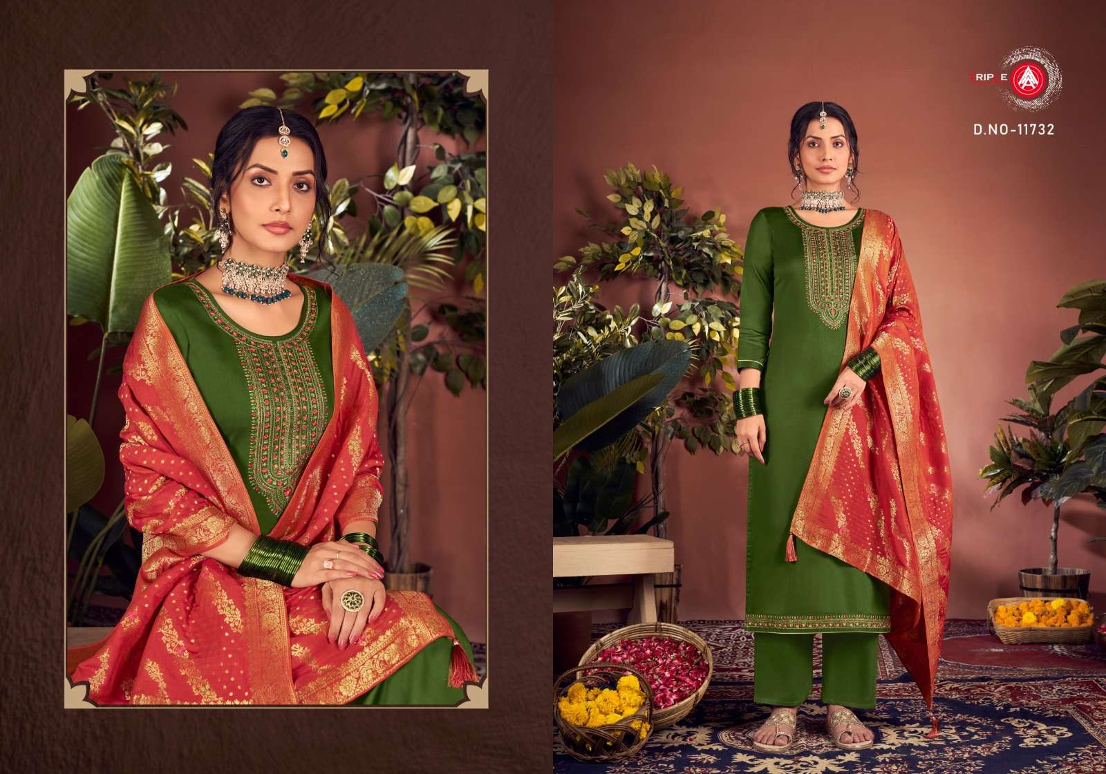 triple aaa aroos jam silk decent look salwar suit catalog