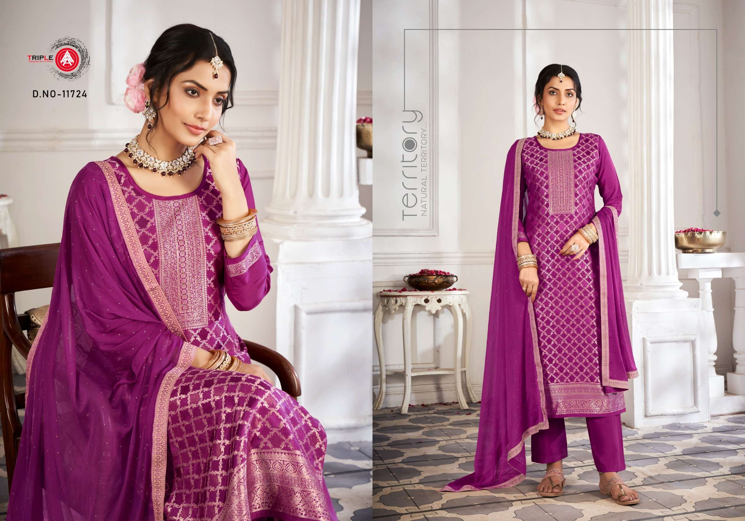 triple aaa loyal edition 4 reyon attrective look salwar suit catalog