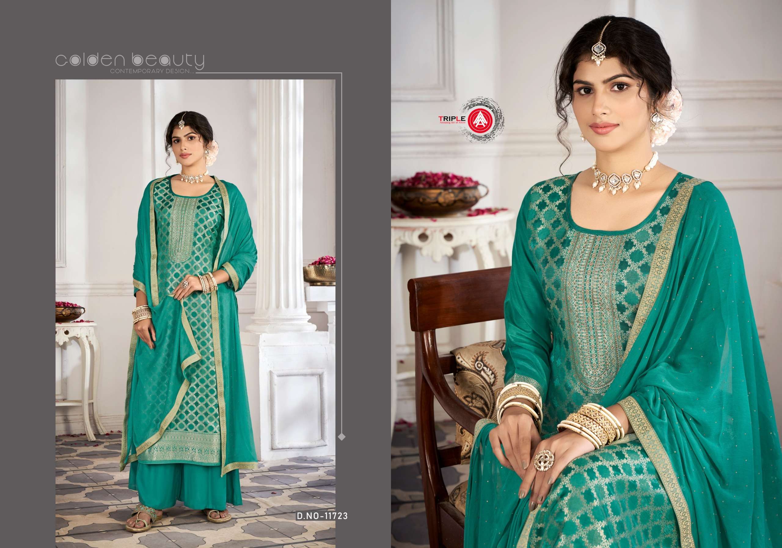 triple aaa loyal edition 4 reyon attrective look salwar suit catalog