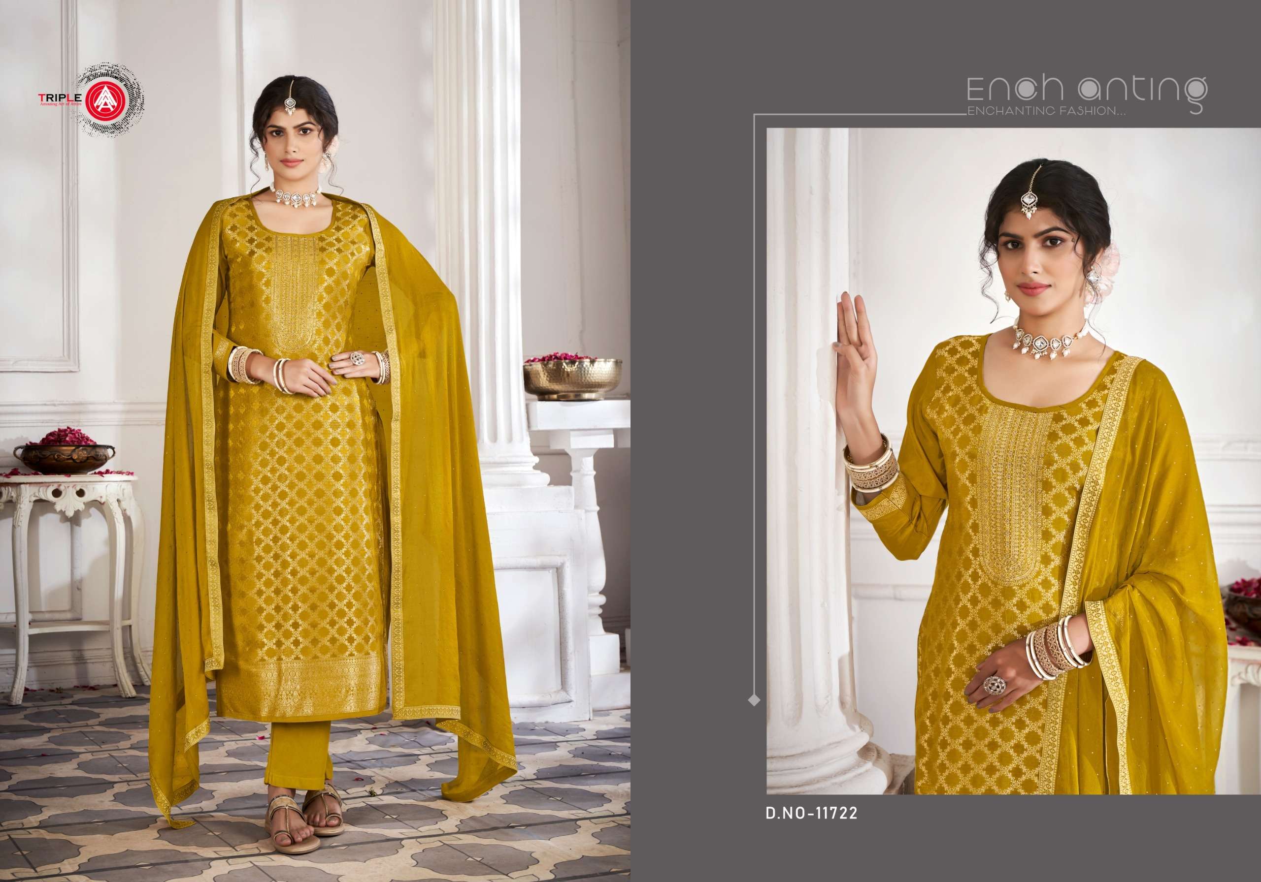 triple aaa loyal edition 4 reyon attrective look salwar suit catalog