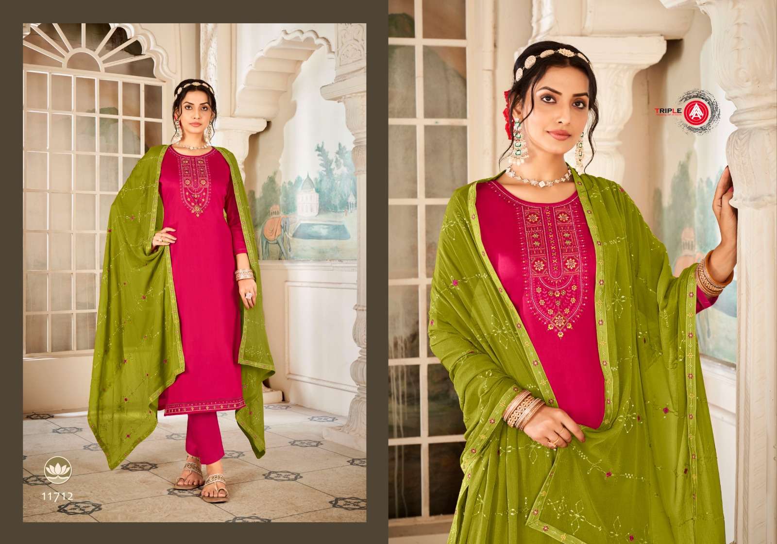 triple aaa lsachi pure jam silk cotton attrective look salwar suit catalog