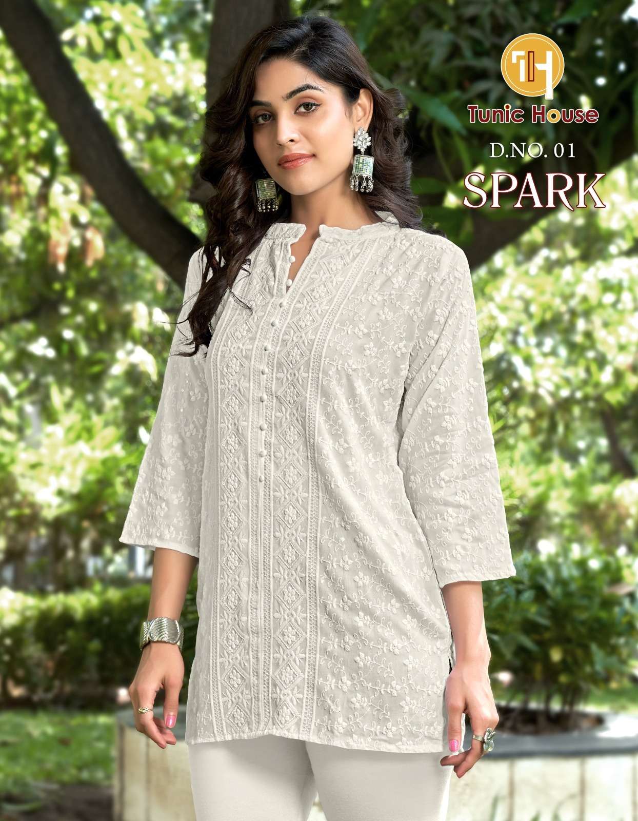 tunic house spark viscose rayon  elegant kurti size set