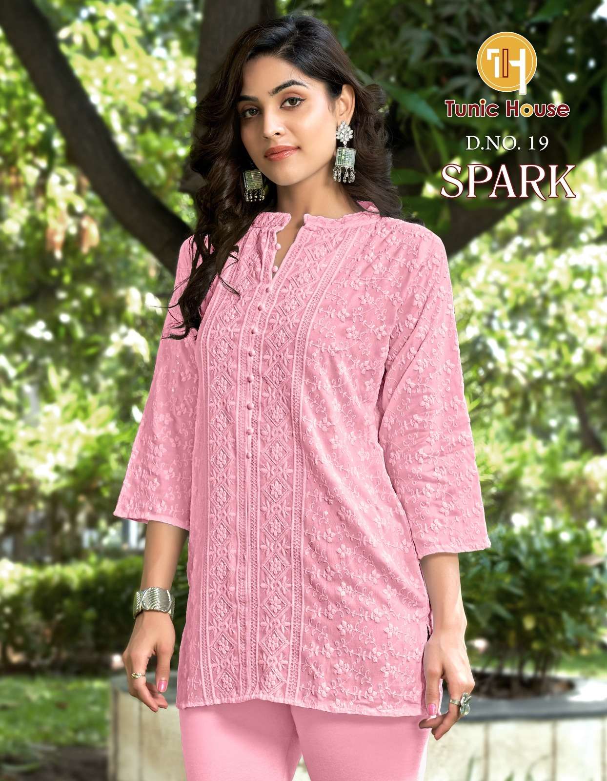 tunic house spark viscose rayon  elegant kurti size set