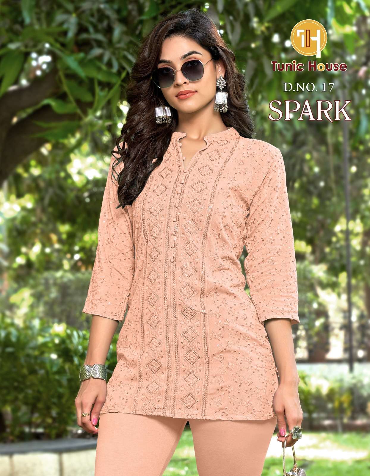 tunic house spark viscose rayon  elegant kurti size set