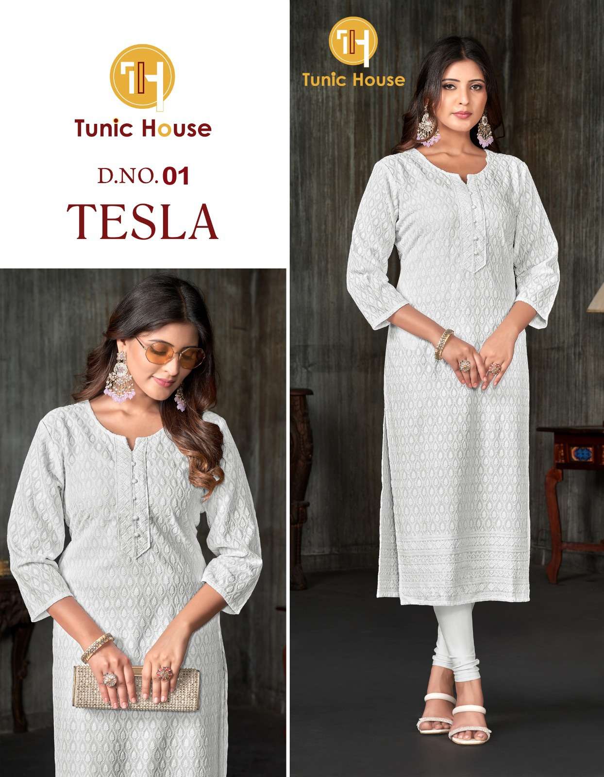 tunic house tesla viscose rayon innovative look kurti dupatta