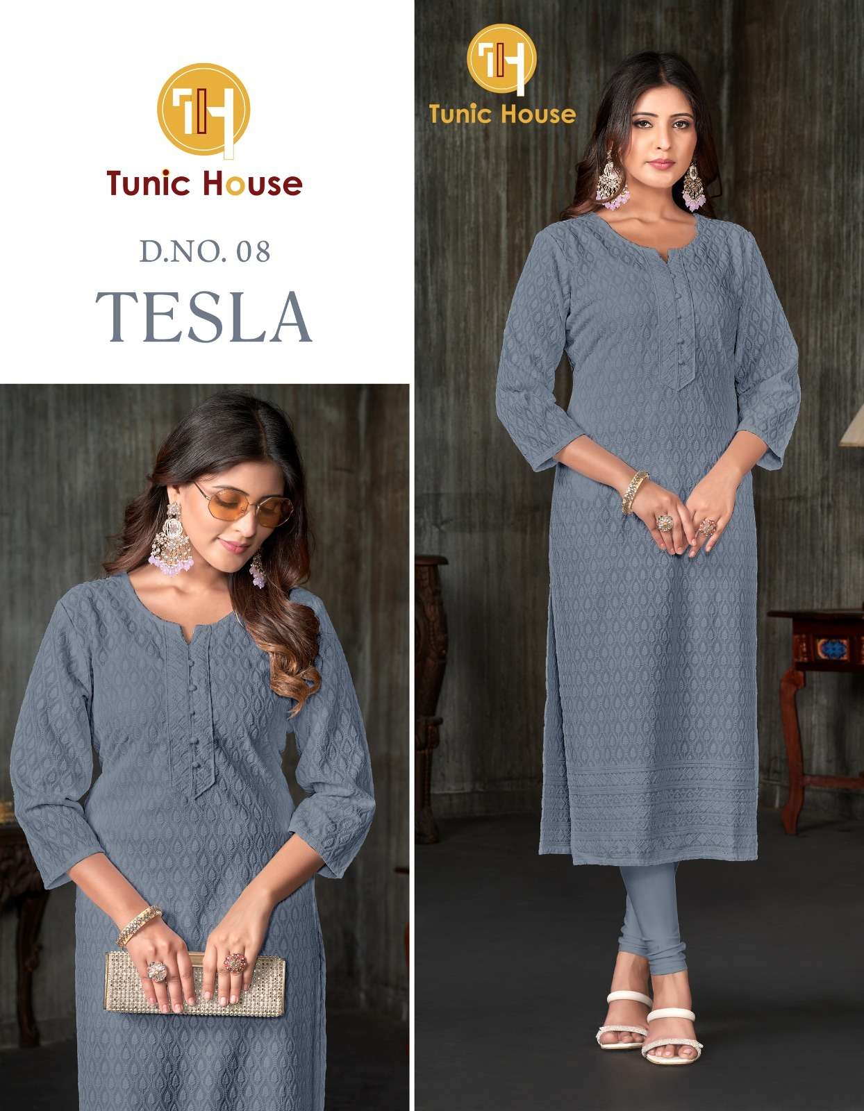 tunic house tesla viscose rayon innovative look kurti dupatta