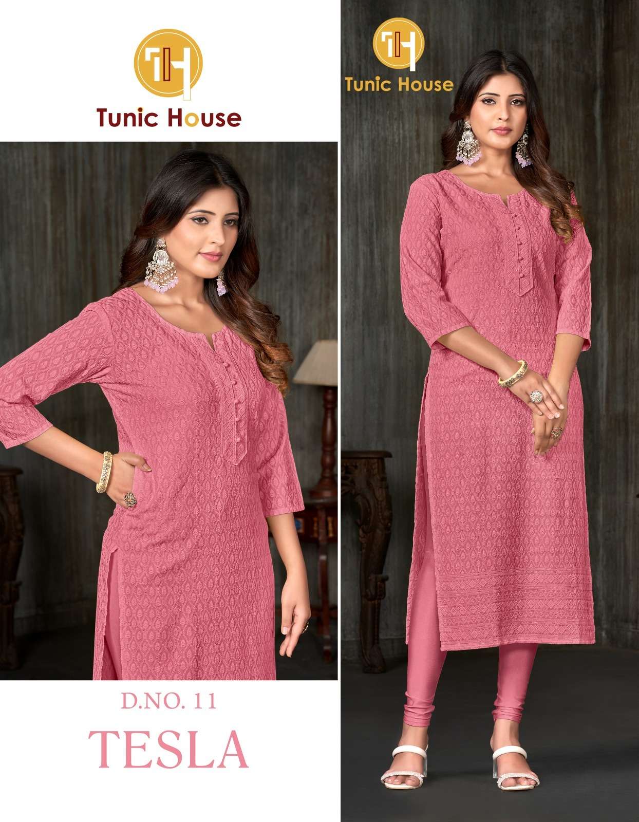 tunic house tesla viscose rayon innovative look kurti dupatta