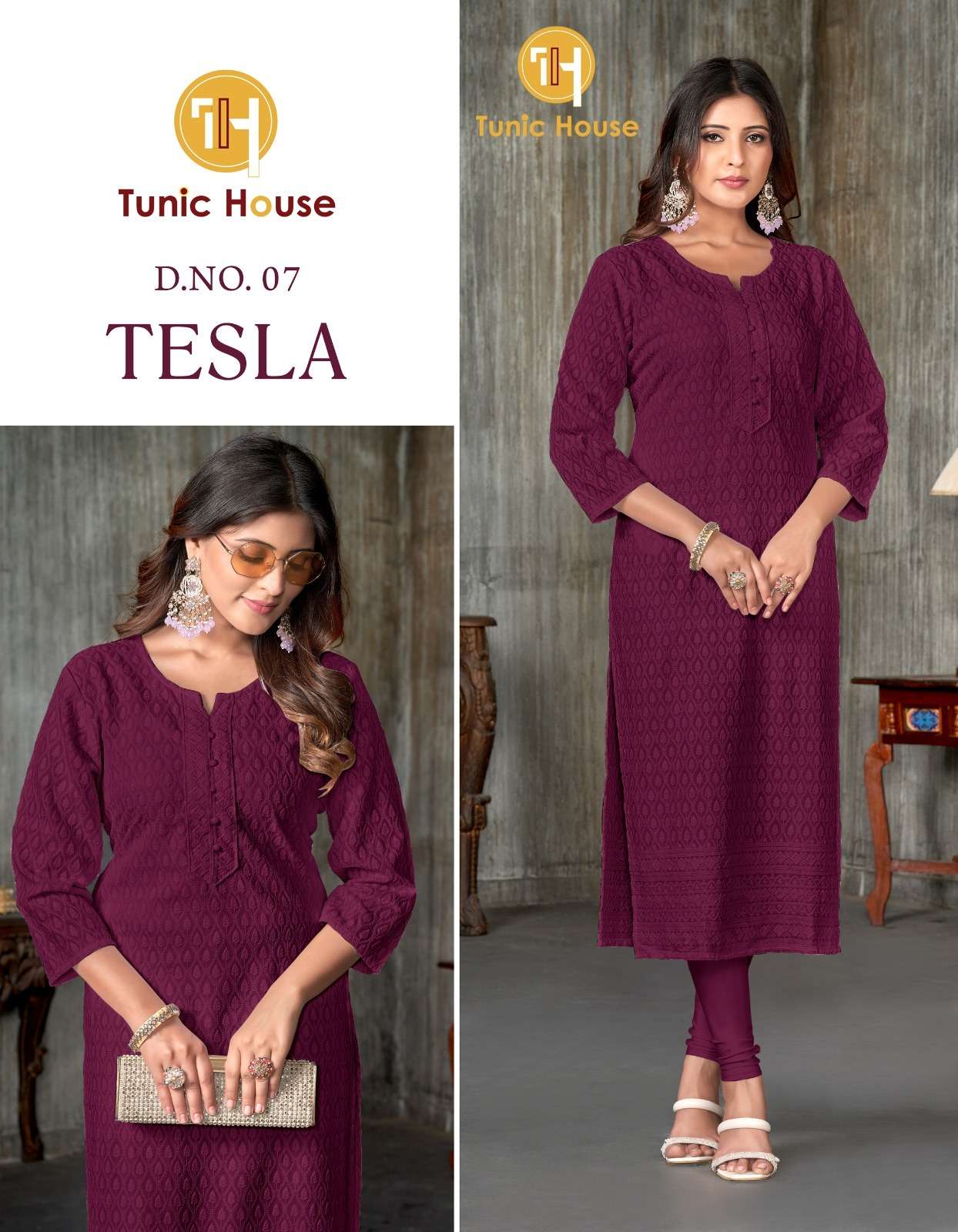 tunic house tesla viscose rayon innovative look kurti dupatta