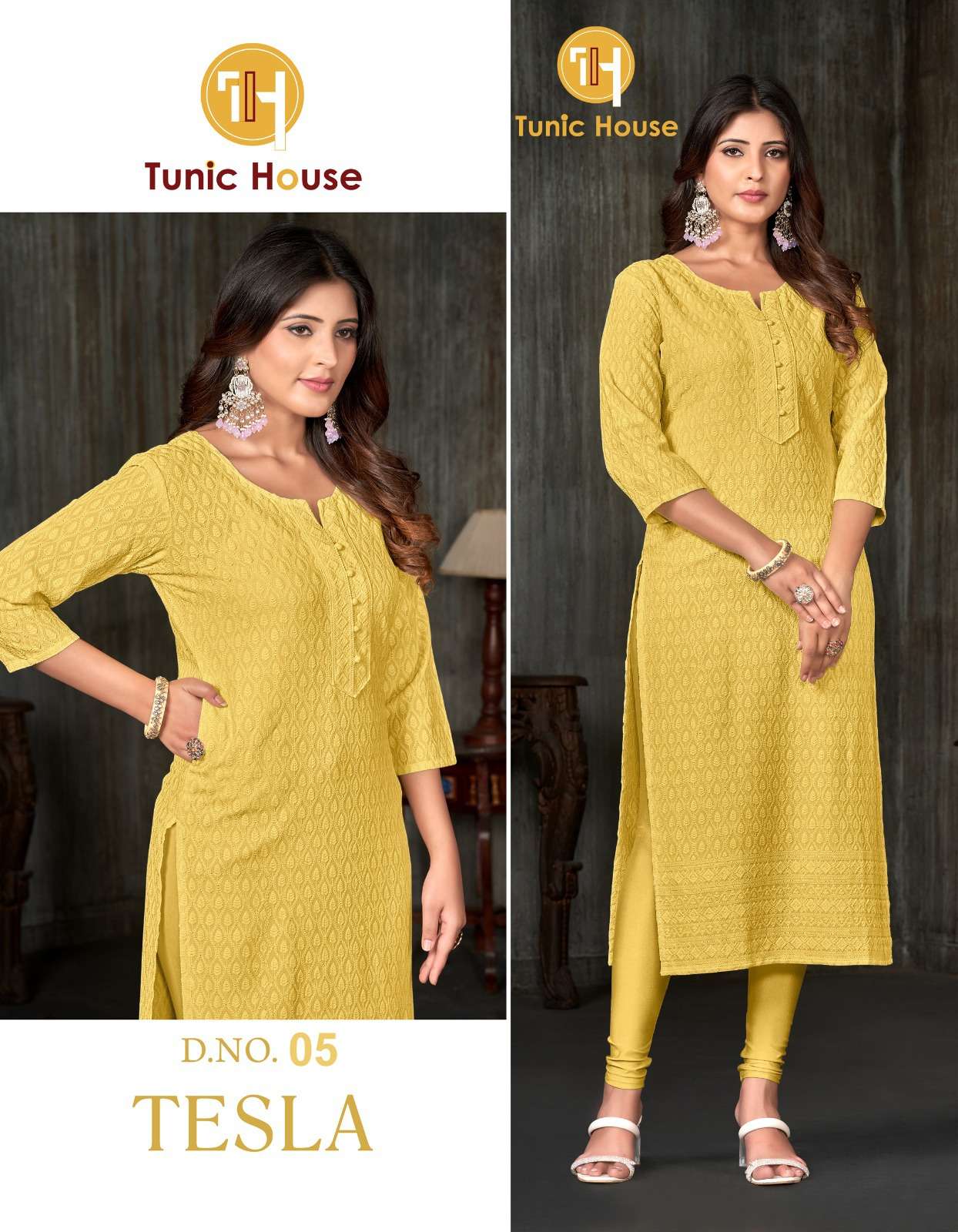 tunic house tesla viscose rayon innovative look kurti dupatta