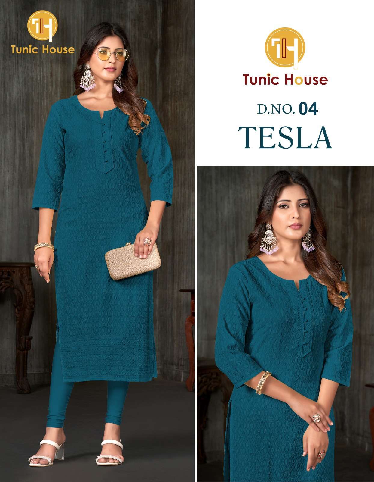 tunic house tesla viscose rayon innovative look kurti dupatta