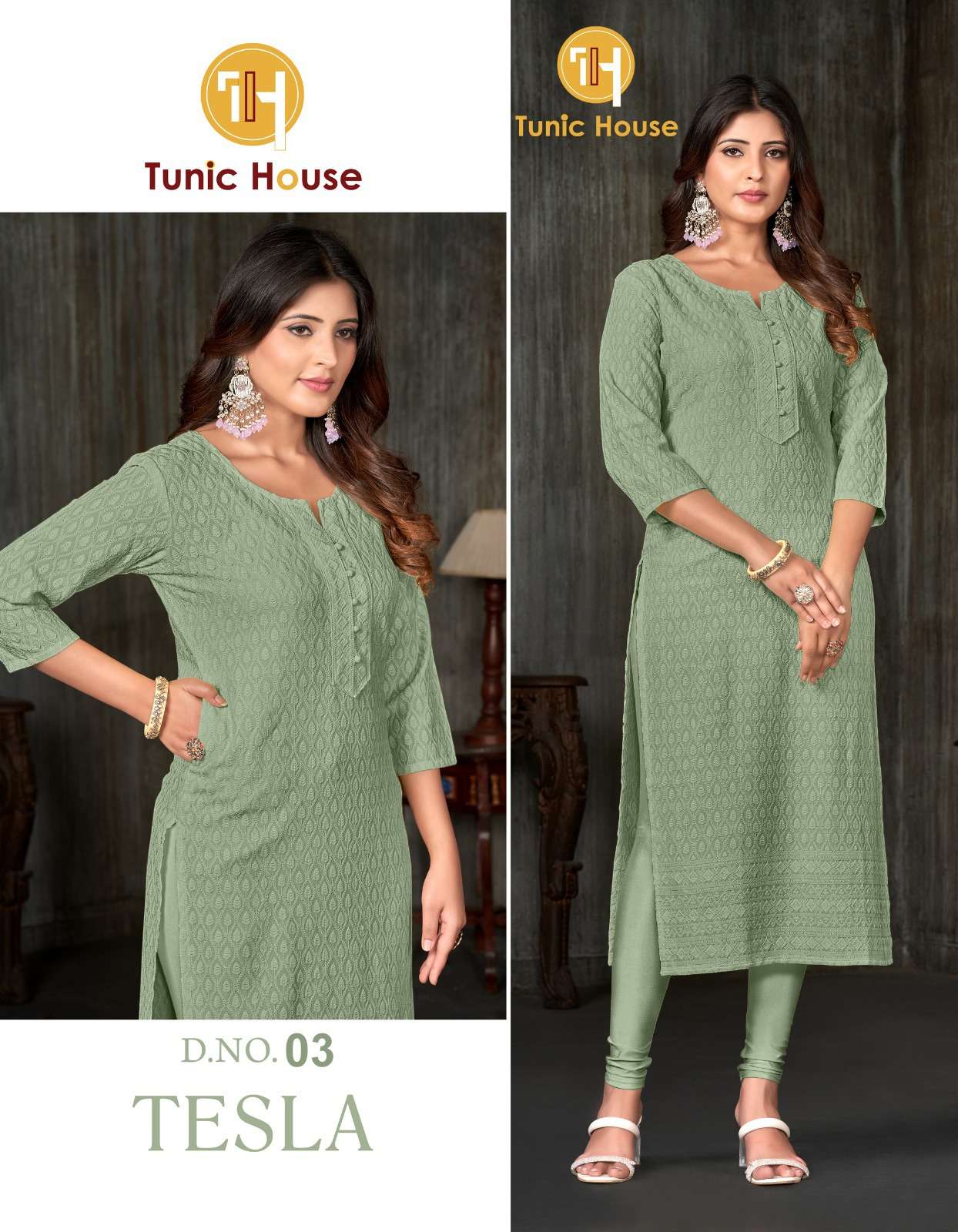 tunic house tesla viscose rayon innovative look kurti dupatta