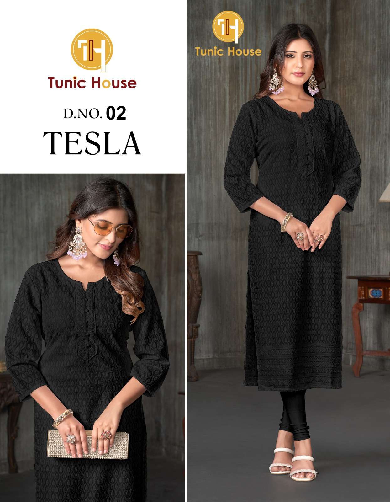 tunic house tesla viscose rayon innovative look kurti dupatta