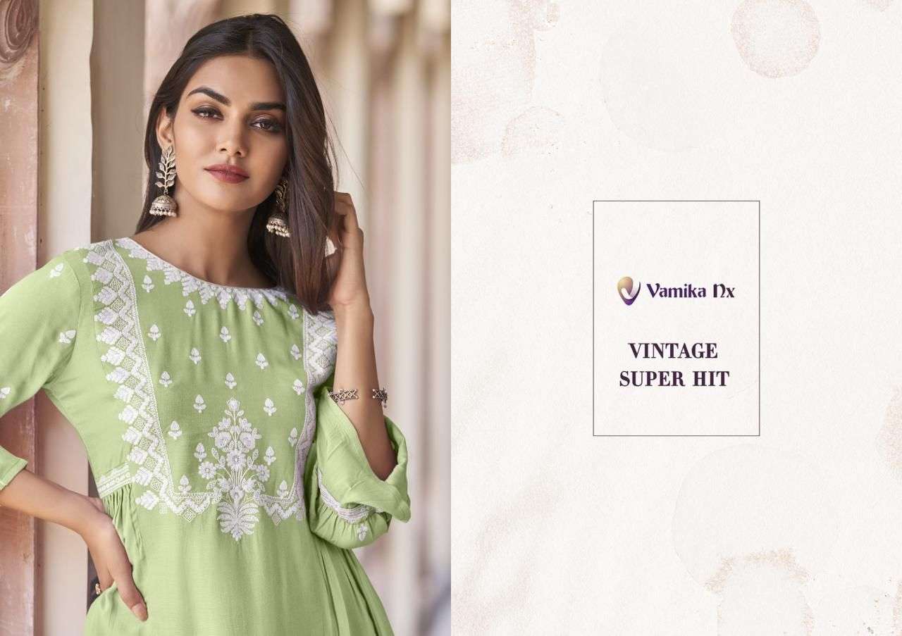 vamika tm vintage super hit d no 905a to 905e reyon elegant top bottom catalog