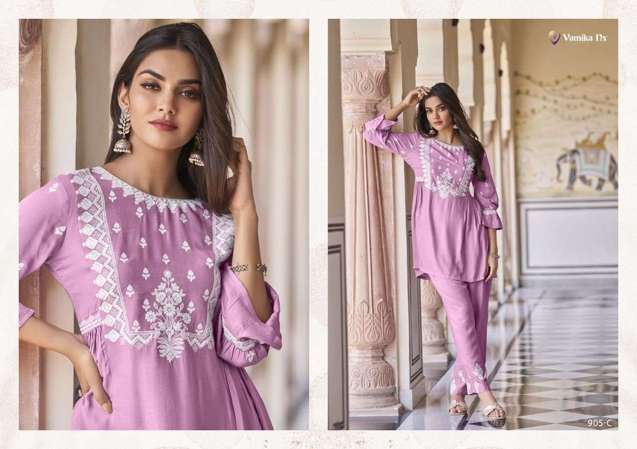 vamika tm vintage super hit d no 905a to 905e reyon elegant top bottom catalog