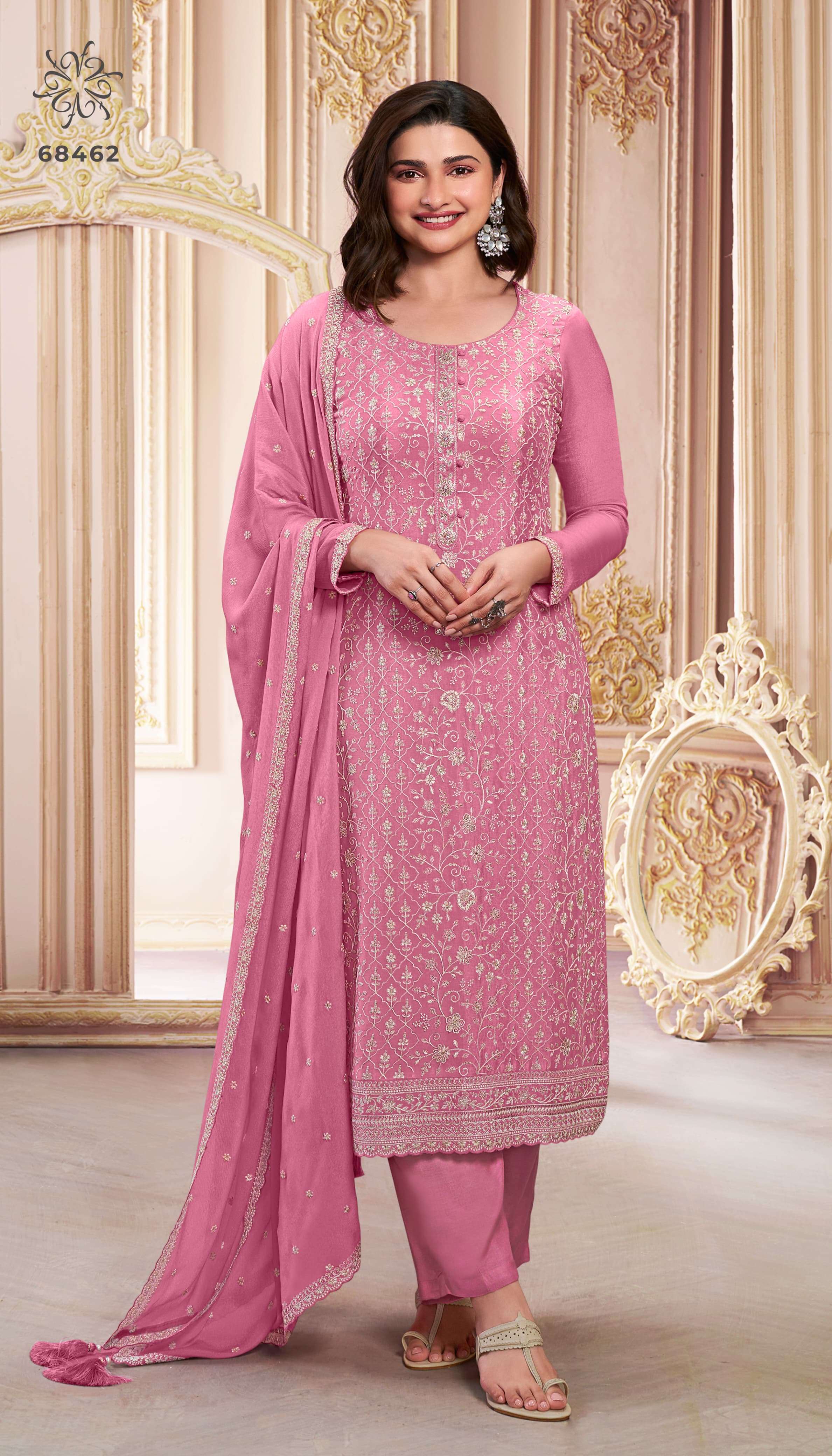 vinay fashion kuleesh saira chinnon attrective look salwar suit catalog