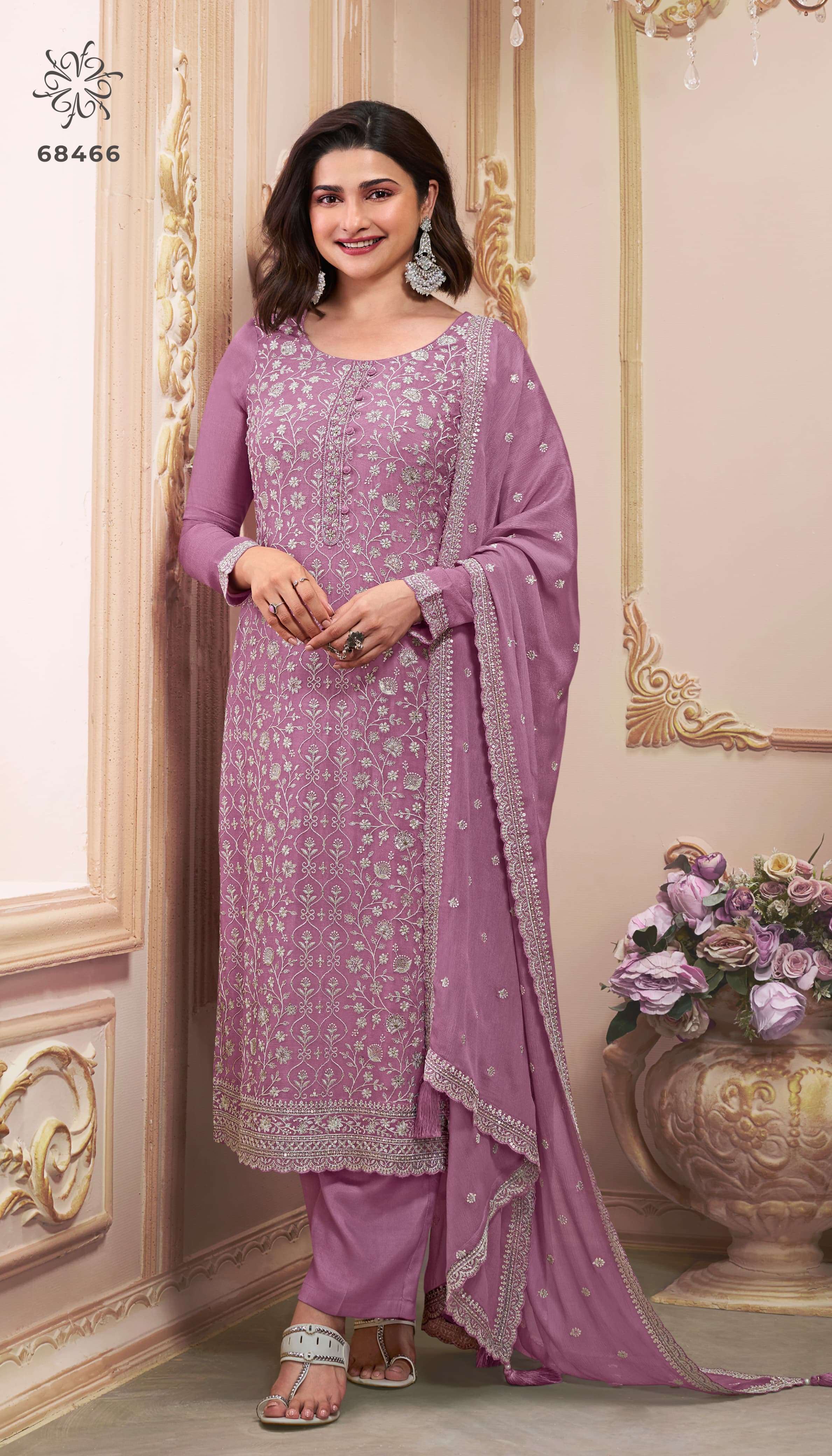 vinay fashion kuleesh saira chinnon attrective look salwar suit catalog