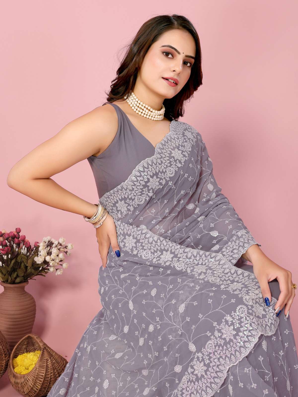 vivera kilory soft georgette catchy look saree single